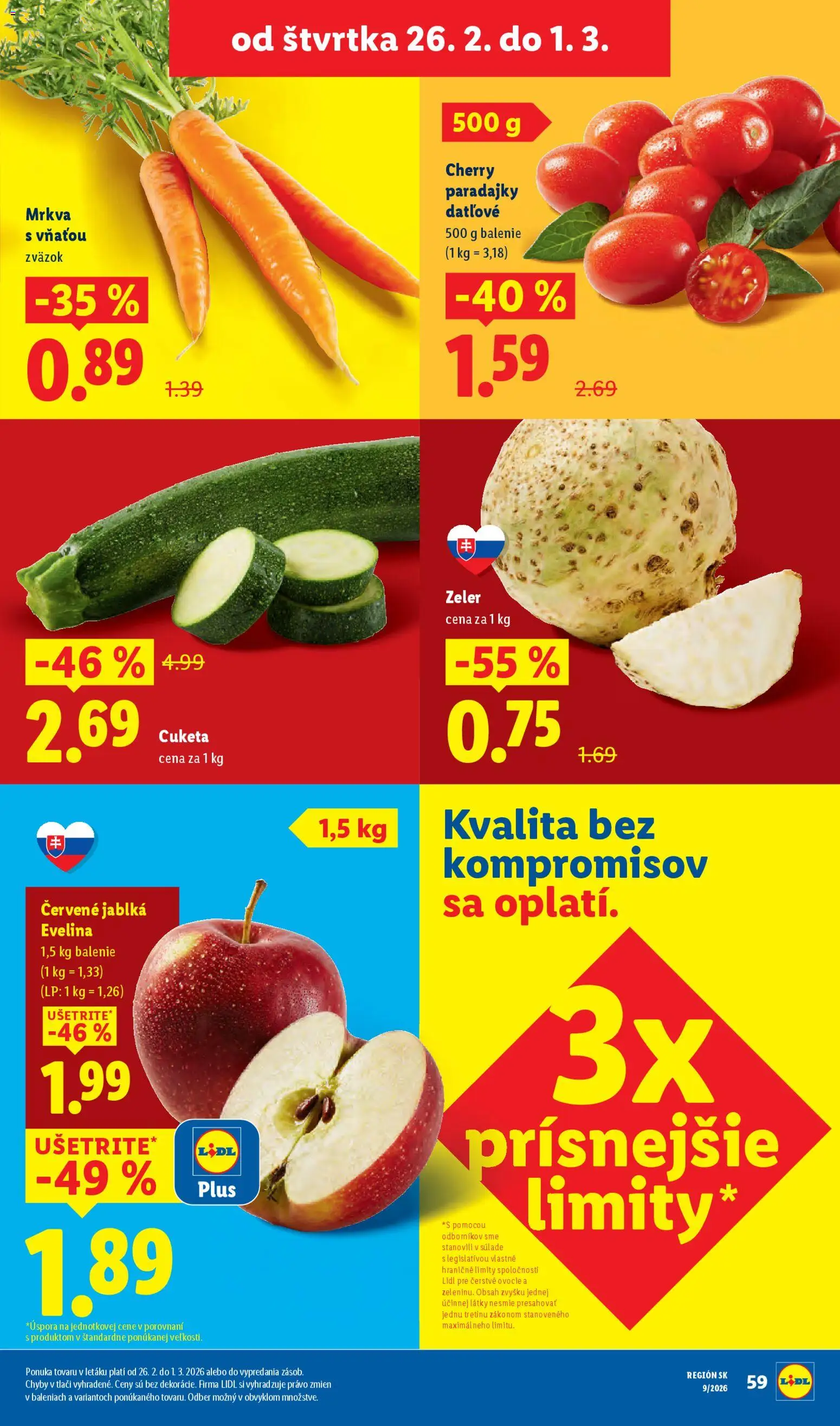 Nové Lidl akcie – leták je platný od 26.02.2026 | Strana: 17 | Produkty: Paradajky, Cuketa, Zeler, Ovocie