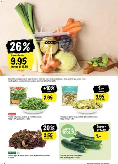 Rucola Betty Bossi, 'Rucola Betty Bossi, prodotto già mondato e lavato, 100 g + 10% gratis (100 g = 2.68) ab 12.03.2026 gültig | Seite: 2