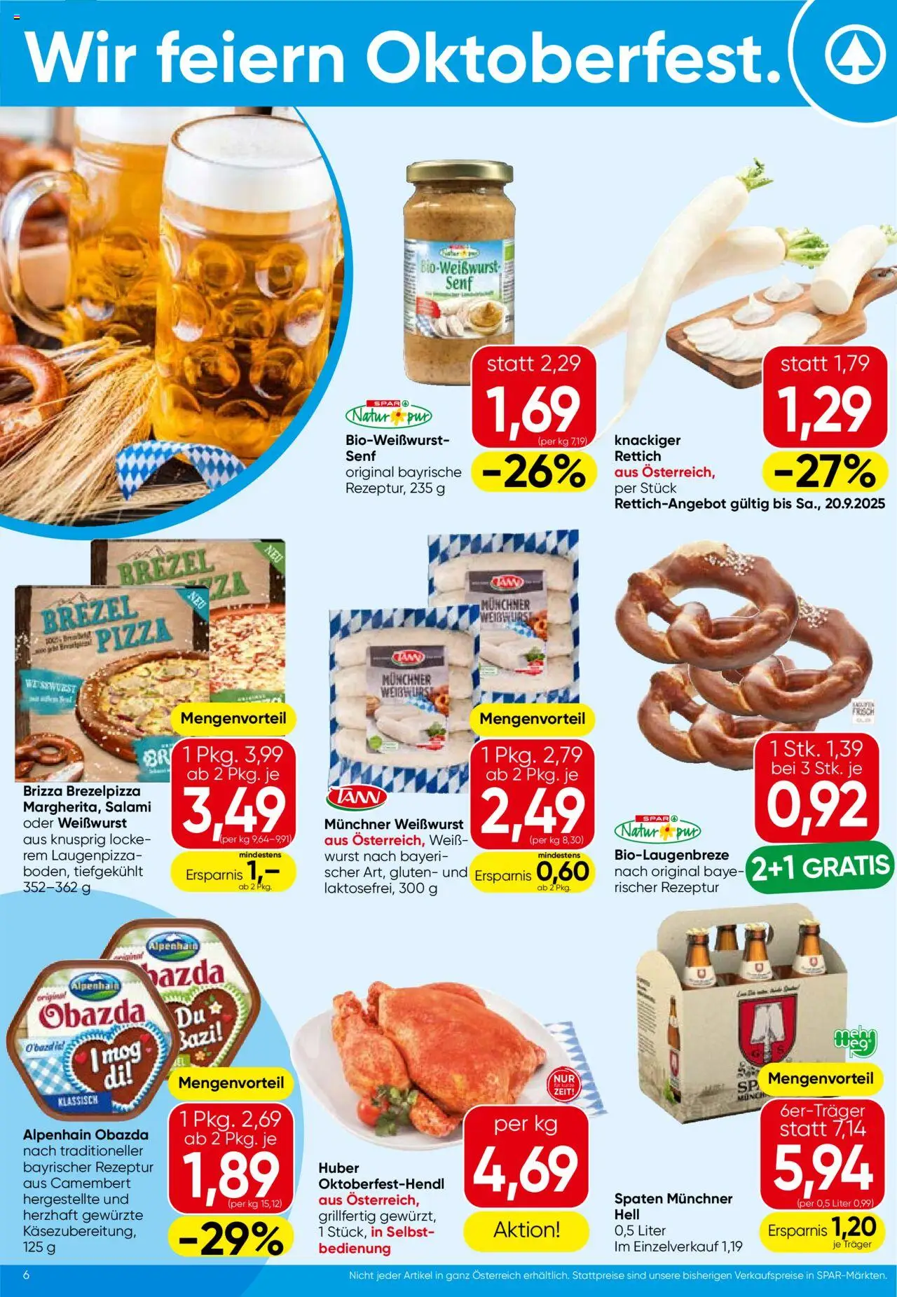 Spar Flugblatt - Wien gültig ab 18.09.2025 | Seite: 6 | Produkte: Wurst, Salami, Pizza