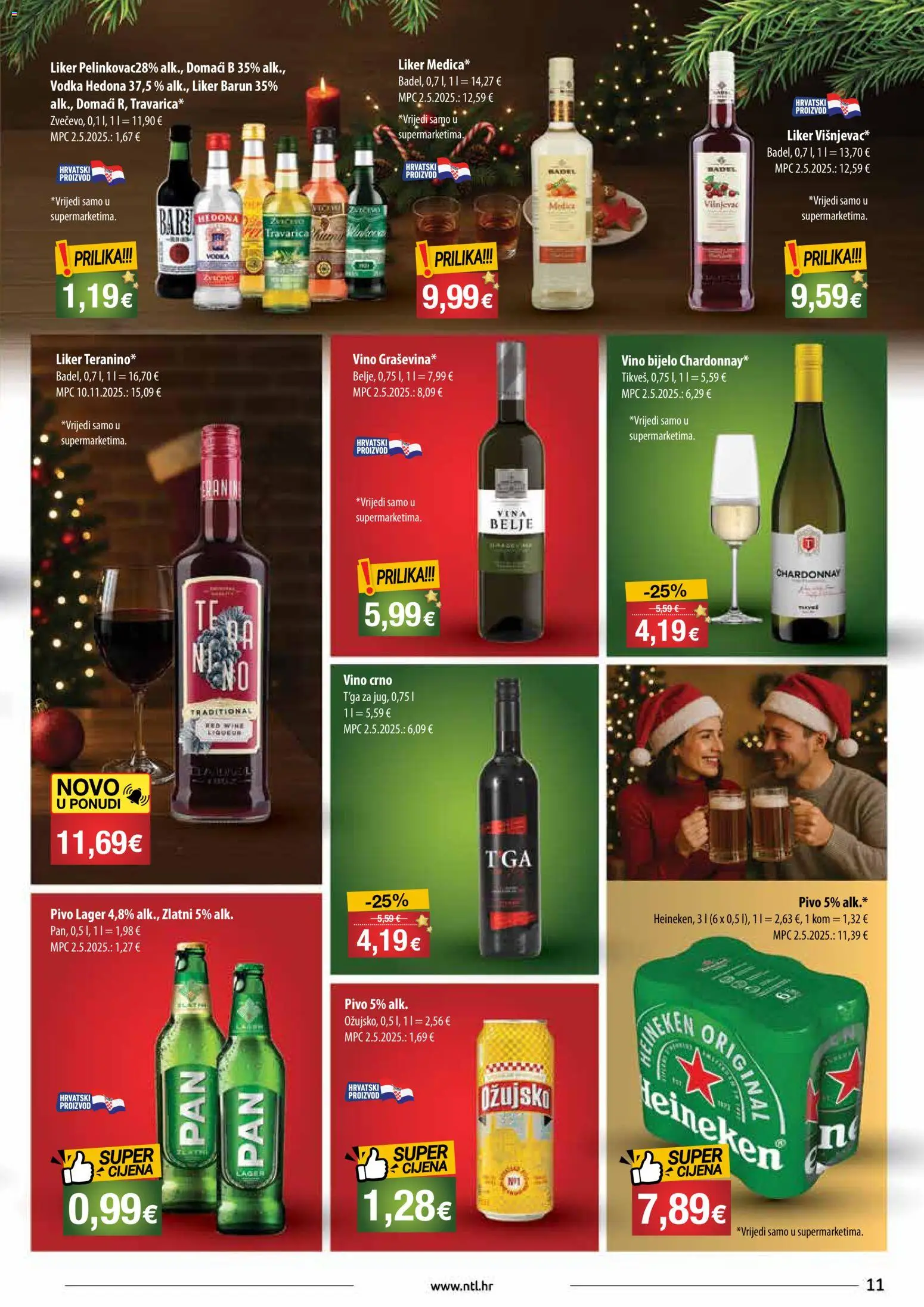 NTL katalog | vrijedi od 03.12.2025 | Stranica: 11 | Proizvodi: Travarica, Vino, Heineken, Vodka