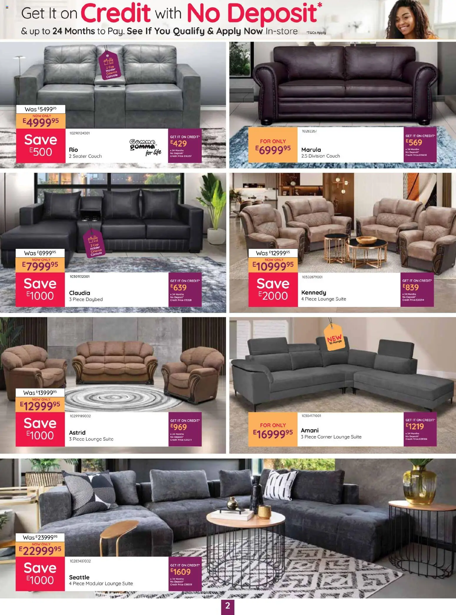 New Bradlows catalogue – valid from 29.12.2025 | Page: 2 | Products: Seater, Couch, Lounge suite