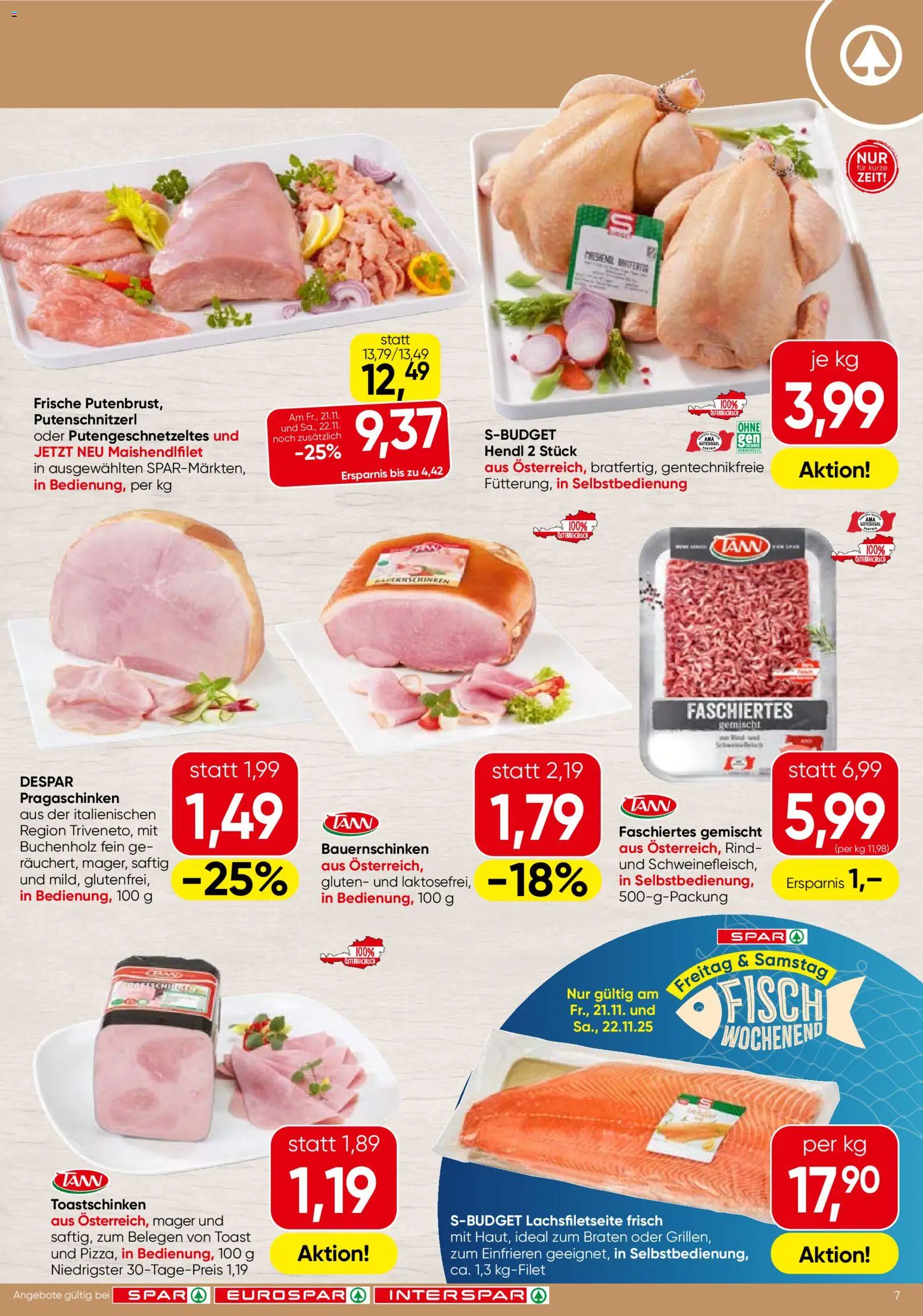 Spar Flugblatt - Oberösterreich gültig ab 20.11.2025 | Seite: 7 | Produkte: Fisch