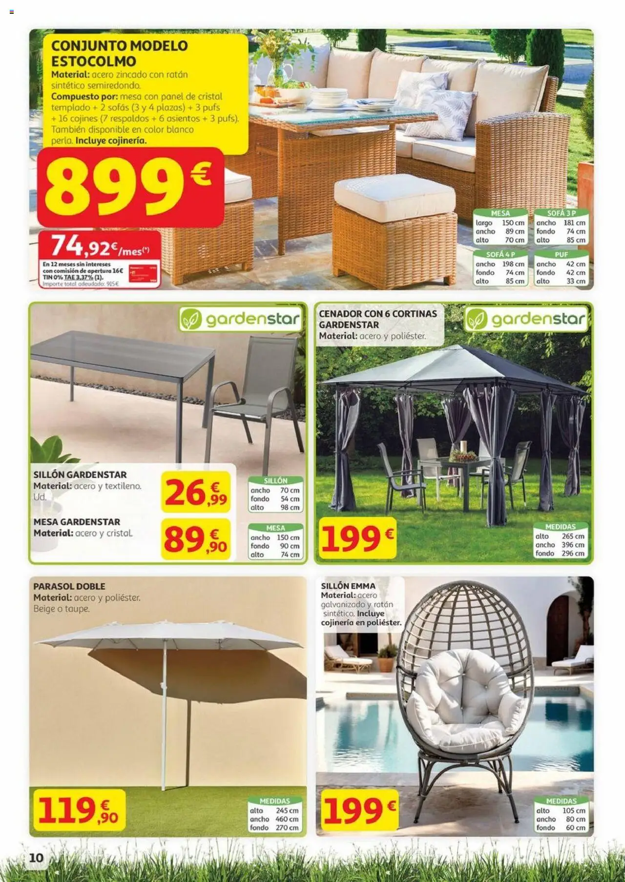 Alcampo - Aire libre │ válido desde el 29.05.2025 | Página: 10 | Productos: Sofá, Sillón, Mesa