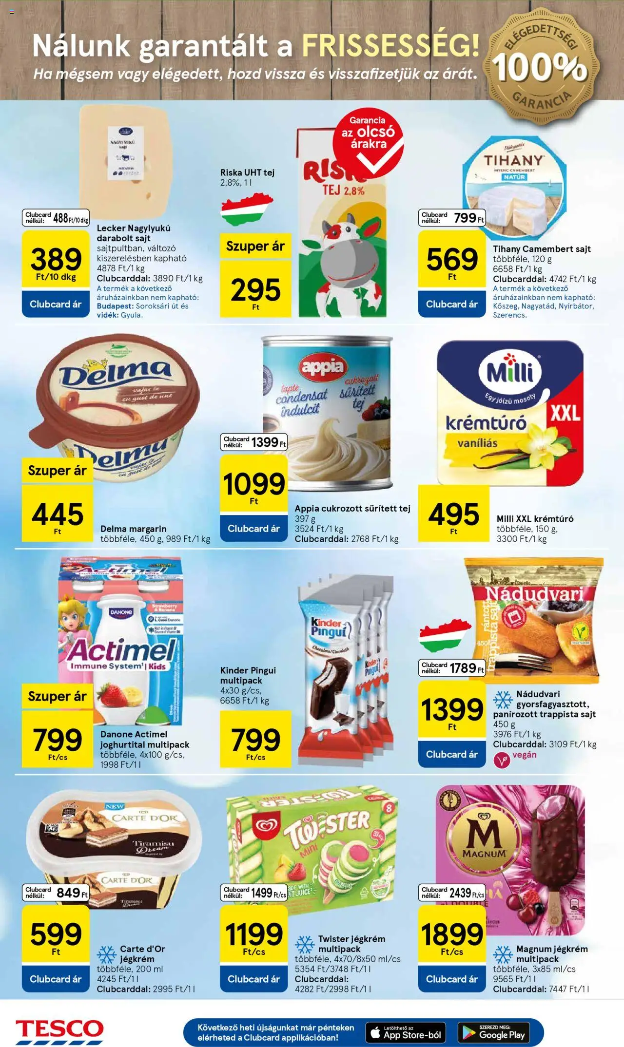 Tesco akciós ujság - amely érvényes a következő dátumtól: 28.08.2025 | Oldal: 4 | Termékek: Magnum, Margarin, Tej, Trappista sajt