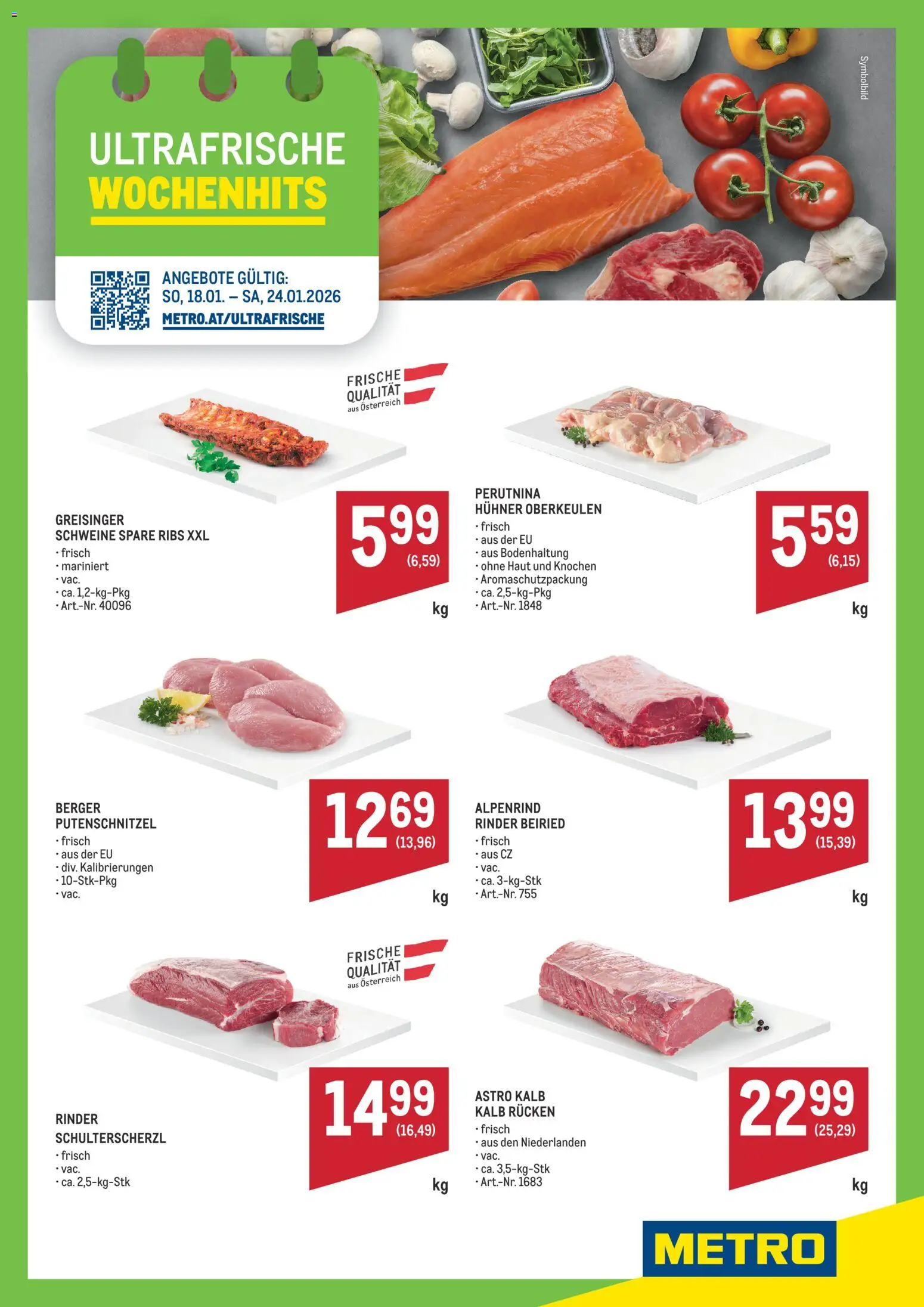 Metro Angebote Ultrafrische Wochenhits gültig ab 18.01.2026 | Seite: 1