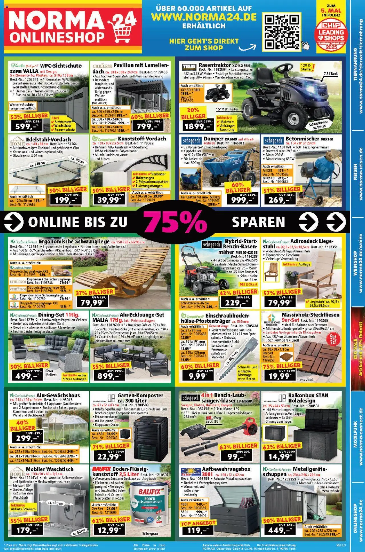 Norma Prospekt 	 – gültig ab 15.09.2025 | Seite: 19 | Produkte: Liegestuhl, Tisch, Liege, Stuhl