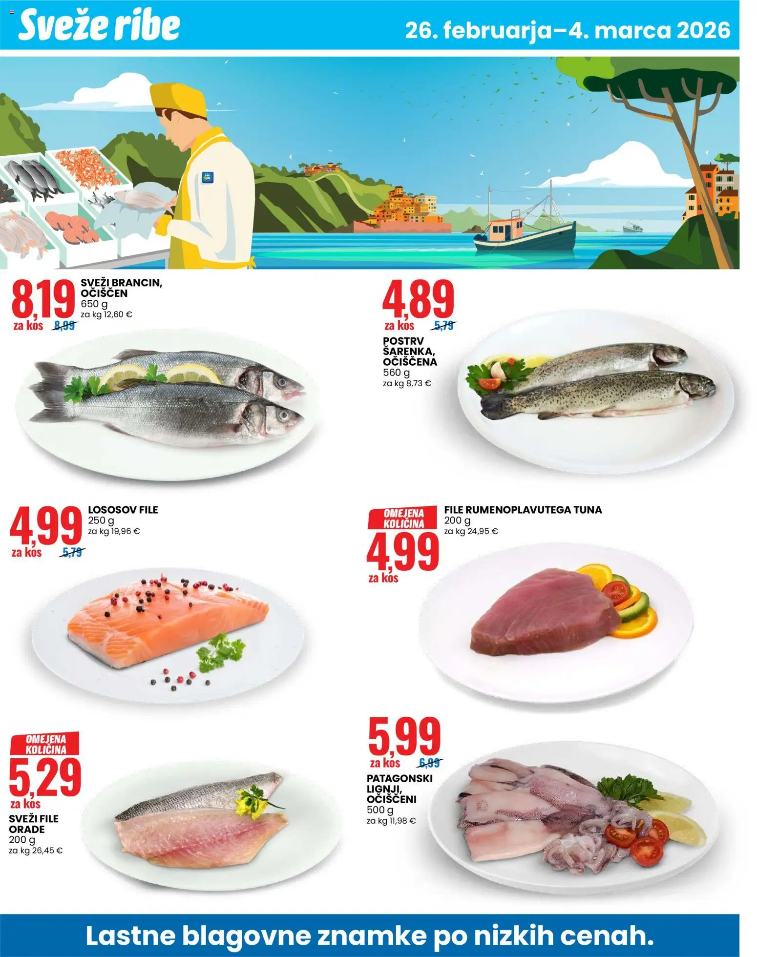 Novi Eurospin katalog ponudbe – veljaven od 26.02.2026 | Stran: 6 | Izdelki: Postrv, Tuna, Kos, Ribe
