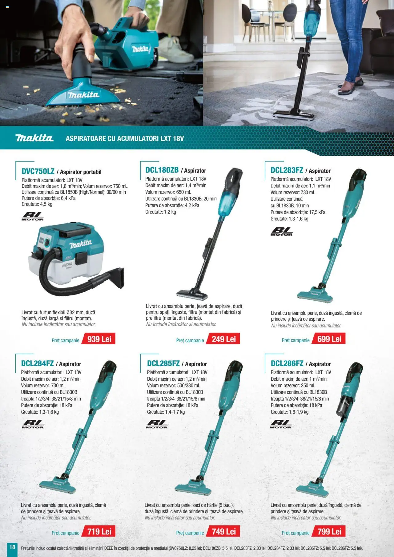 Catalog Makita – valabil de la 01.07.2025 | Pagină: 18 | Produse: Încărcător, Aspirator, Țeavă