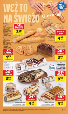 Pogląd oferty "Carrefour gazetka" - ważna od 30.03.2026 | Strona: 21 | Produkty: Ciasto, Chleb Słonecznikowy, Bułka, Chleb