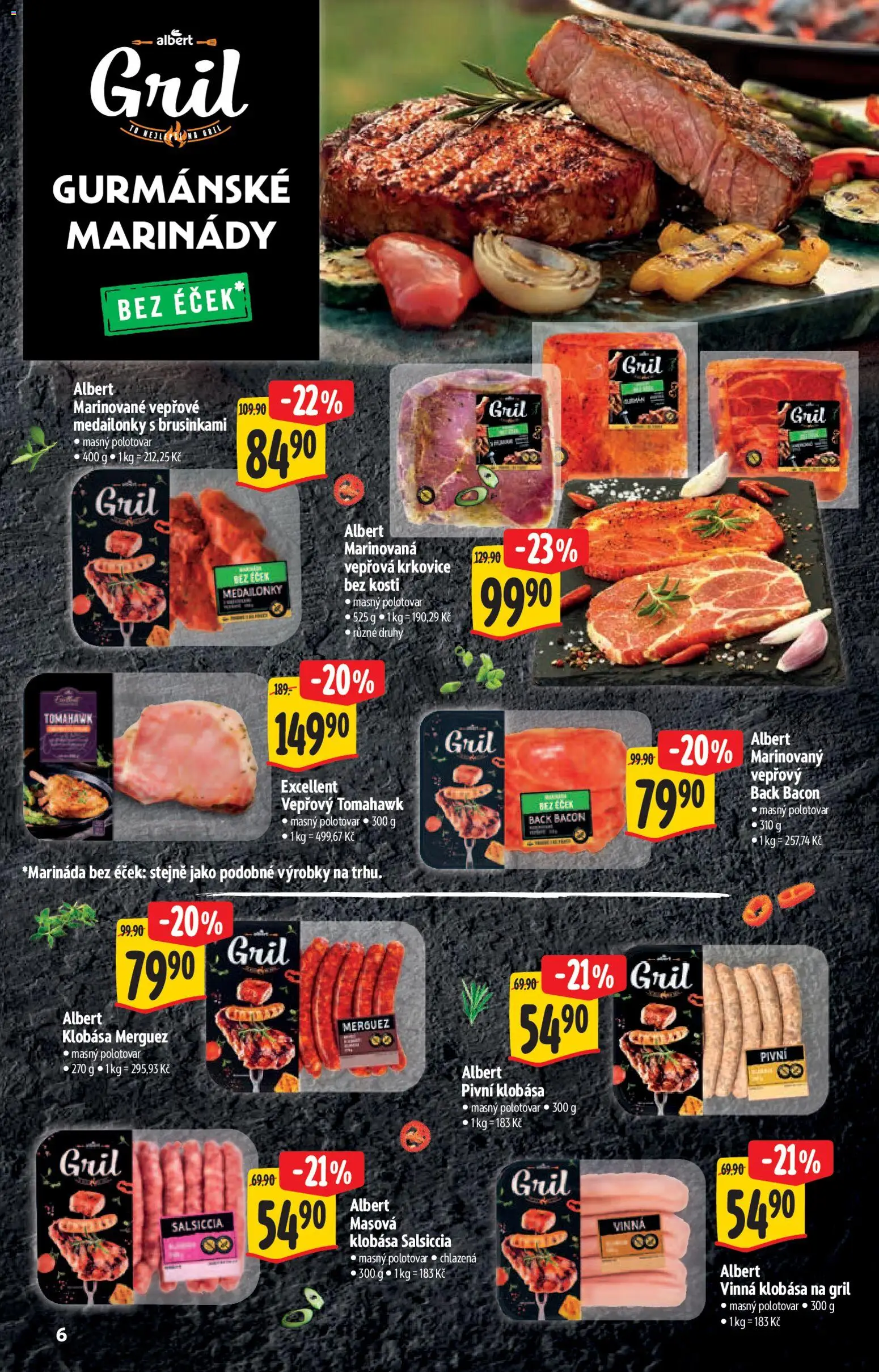 Albert katalog - Hypermarket od 22.04.2026 | Strana: 6 | Produkty: Vinná klobása, Klobása, Gril, Salsiccia