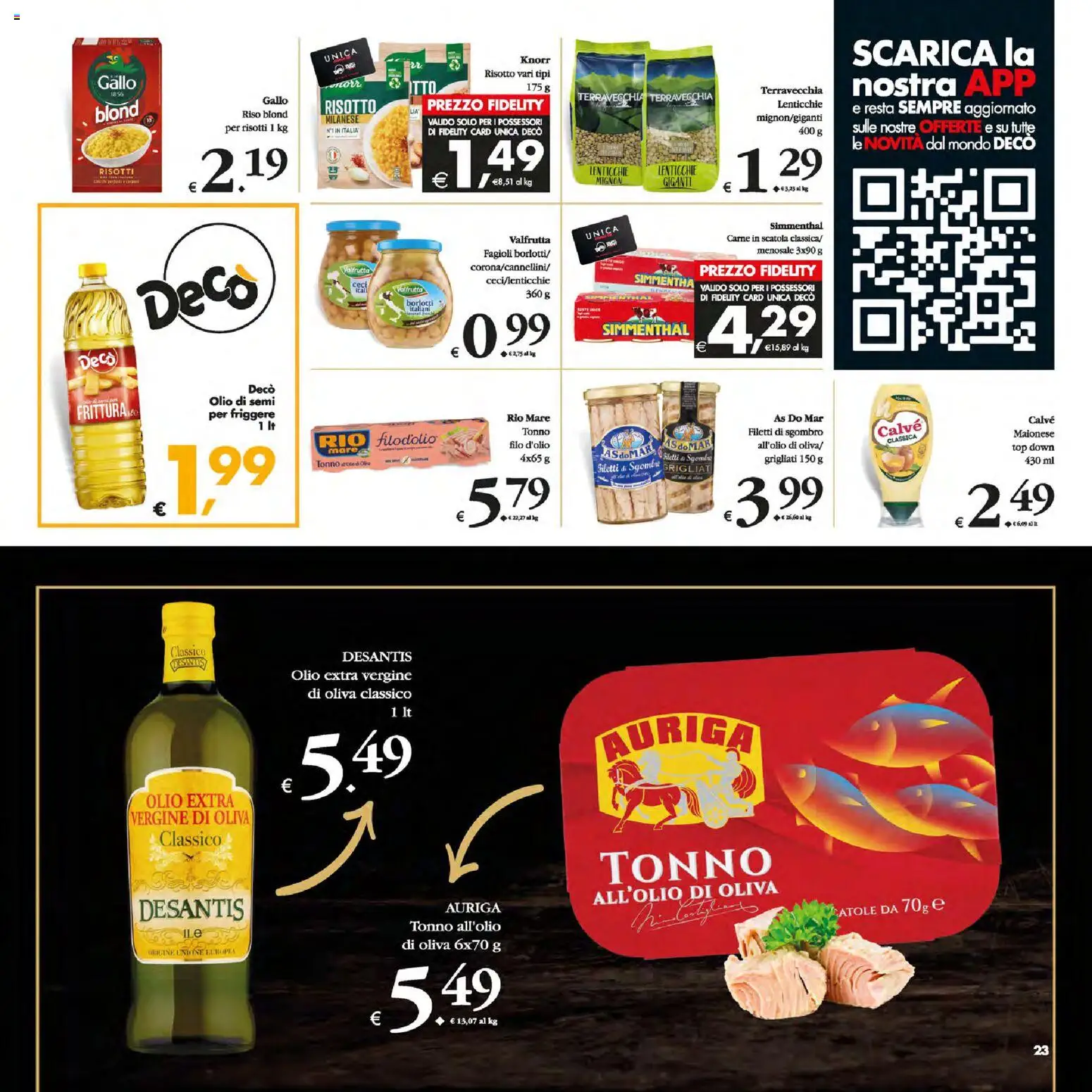 Volantino Decò del 13.01.2026 | Pagina: 23 | Prodotti: Riso, Olio, Top, Scatola