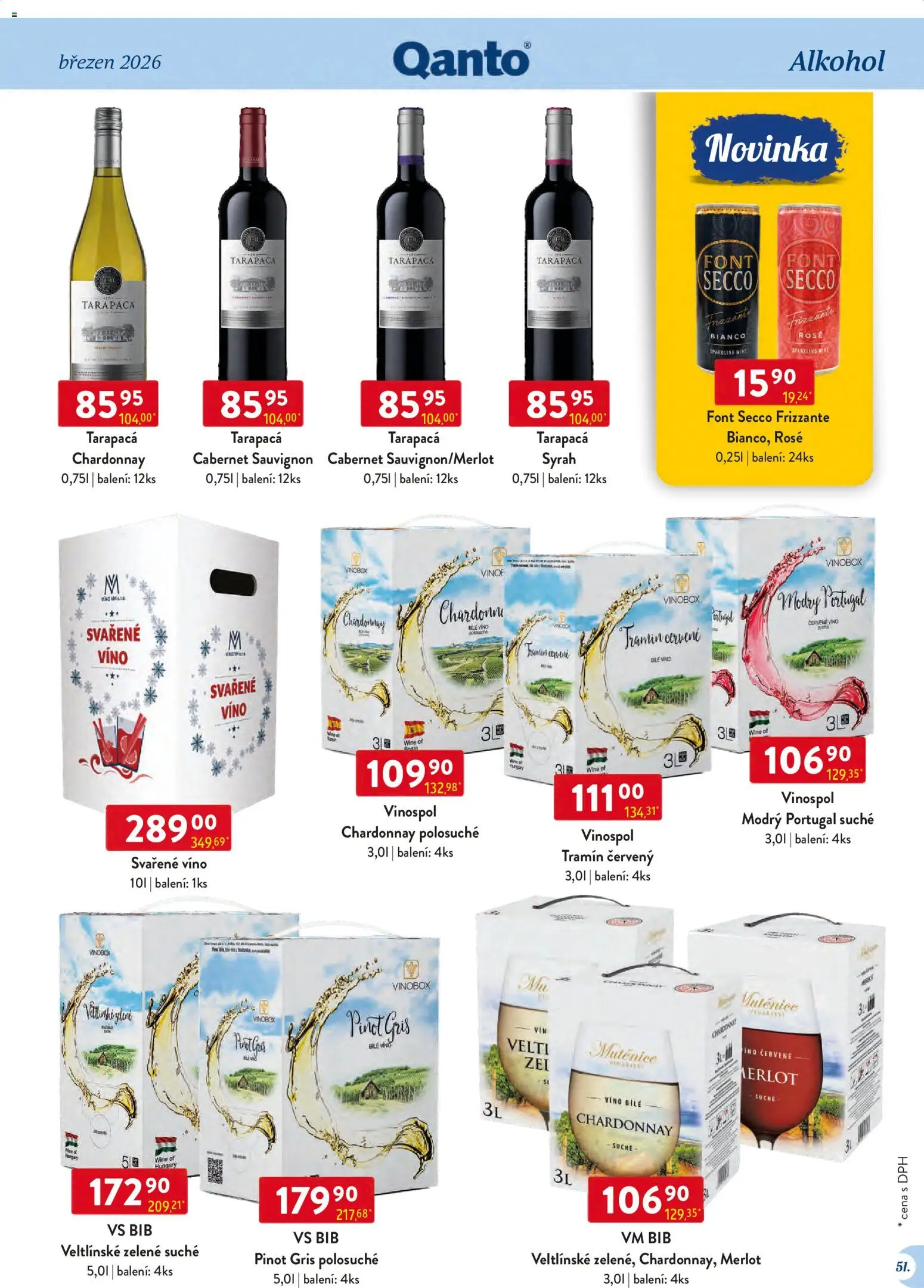 Astur & Qanto leták - Velkoobchod 03/2026 od 01.03.2026 | Strana: 51 | Produkty: Svařené víno, Frizzante, Merlot, Pinot Gris