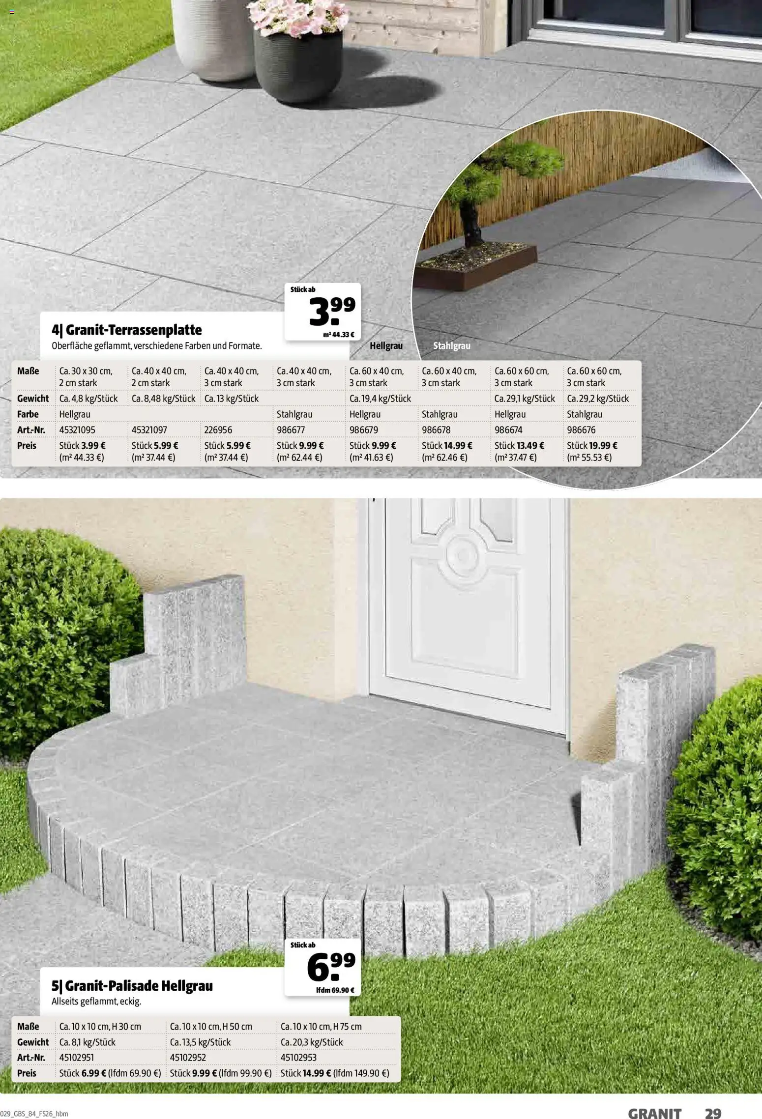 Hagebau Gartenbaustoffsortiment – gültig ab 02.03.2026 | Seite: 29 | Produkte: Gewicht