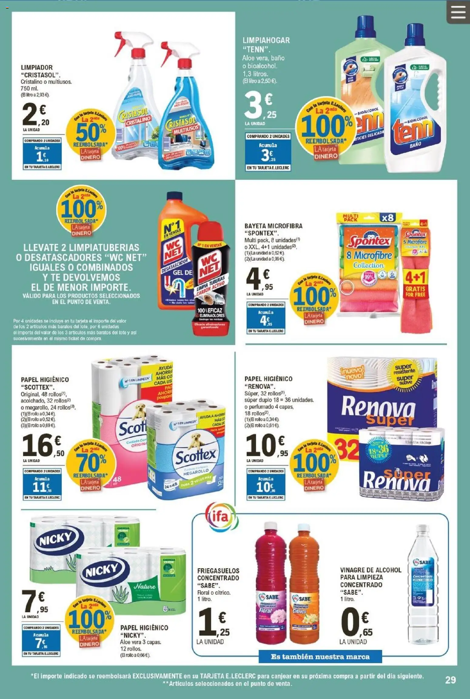 E.Leclerc folleto │ válido desde el 05.11.2025 | Página: 29 | Productos: Papel higienico, Té, Δεξαμενή, Baño