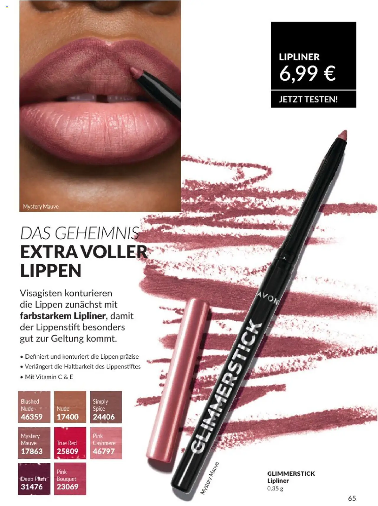 AVON Katalog August 2025 - gültig ab dem 01.08.2025 | Seite: 67 | Produkte: Lippenstift, Lipliner