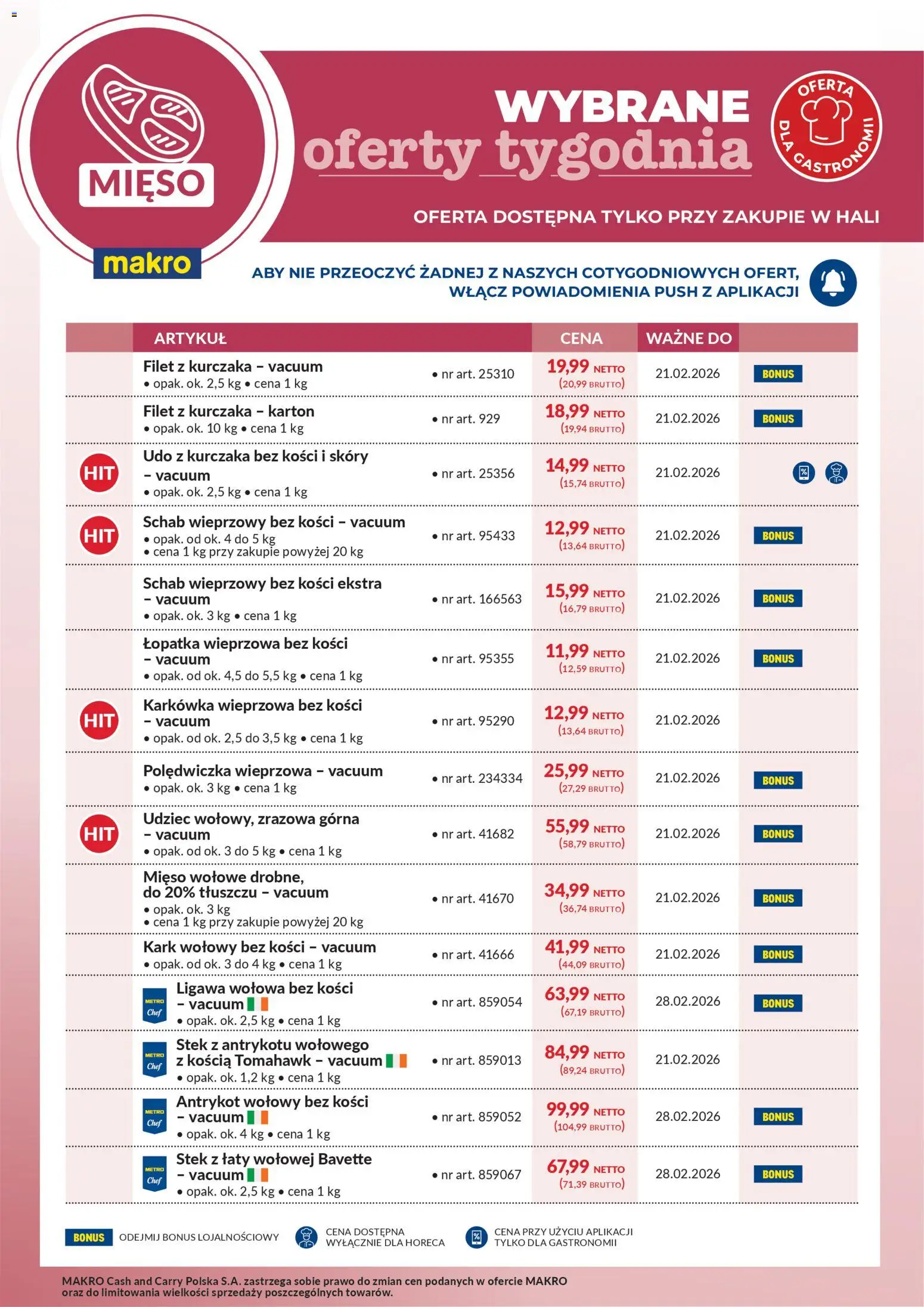 Makro Gazetka - Wybrane oferty tygodnia od 16.02.2026 | Strona: 1 | Produkty: Karkówka, Schab, Karkówka wieprzowa, Polędwiczka wieprzowa