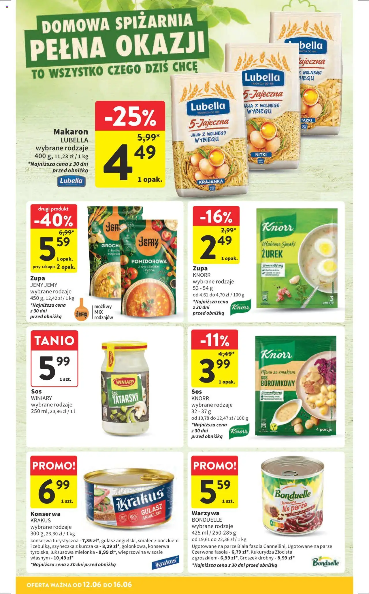 Intermarche Gazetka od 12.06.2025 | Strona: 30 | Produkty: Kukurydza, Zurek, Makaron, Jaja