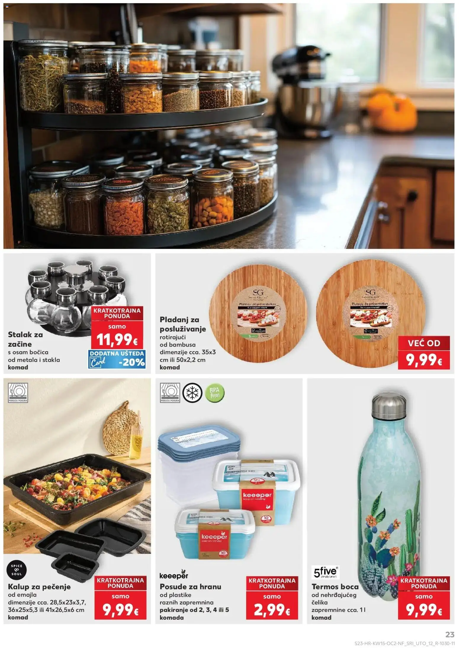 Kaufland katalog | vrijedi od 07.04.2026 | Stranica: 23 | Proizvodi: Perilica posuđa, Termos, Pladanj