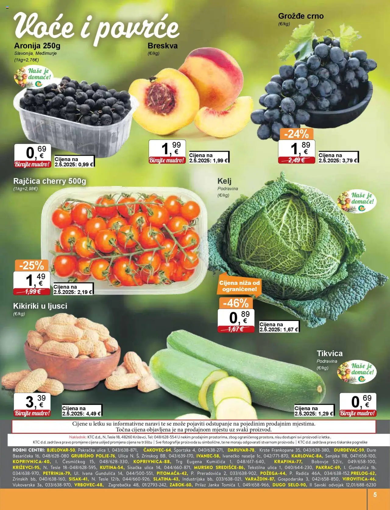 KTC katalog | vrijedi od 21.08.2025 | Stranica: 5 | Proizvodi: Kelj, Kikiriki, Voće, Rajčica