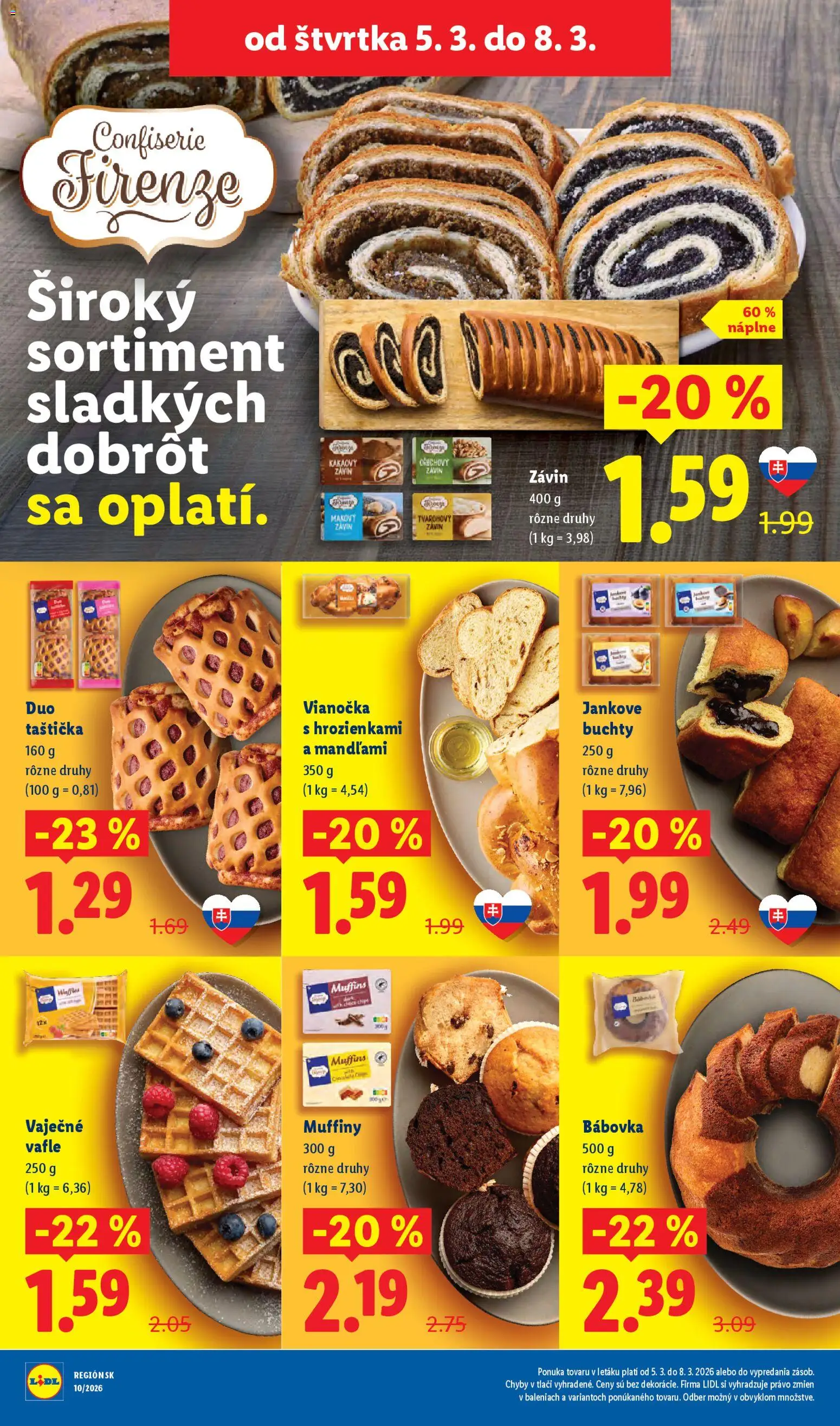 Nové Lidl akcie – leták je platný od 05.03.2026 | Strana: 13 | Produkty: Vianočka, Závin
