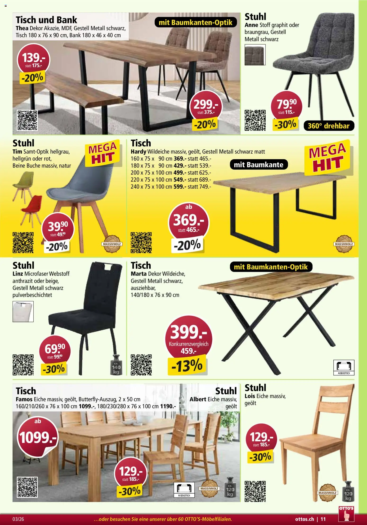 Otto's Aktionen Möbelflyer – gültig ab 01.03.2026 | Seite: 11 | Produkte: Tisch, Stuhl
