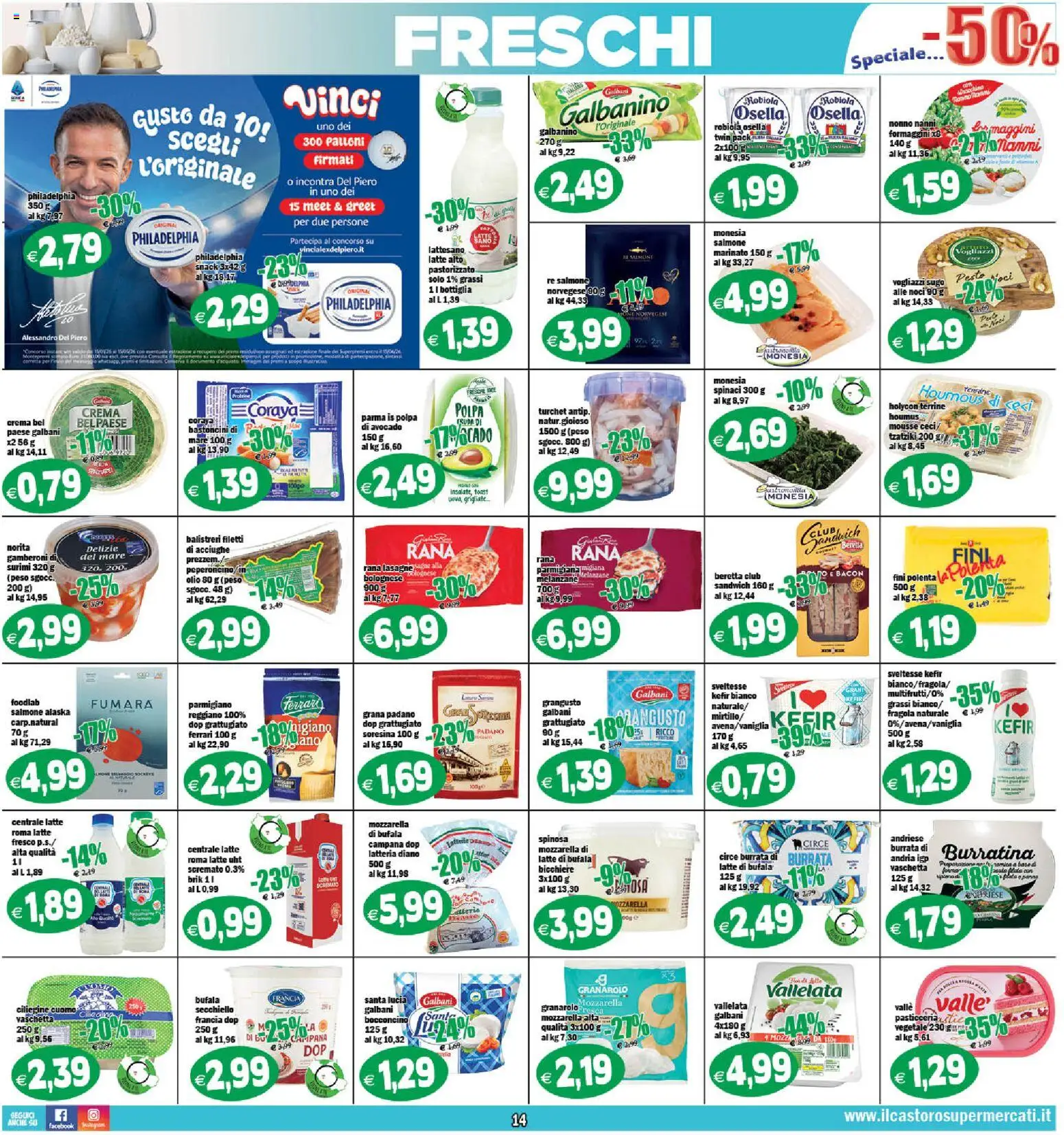 Volantino Il Castoro del 26.01.2026 | Pagina: 14 | Prodotti: Crema, Salmone, Ceci, Olio