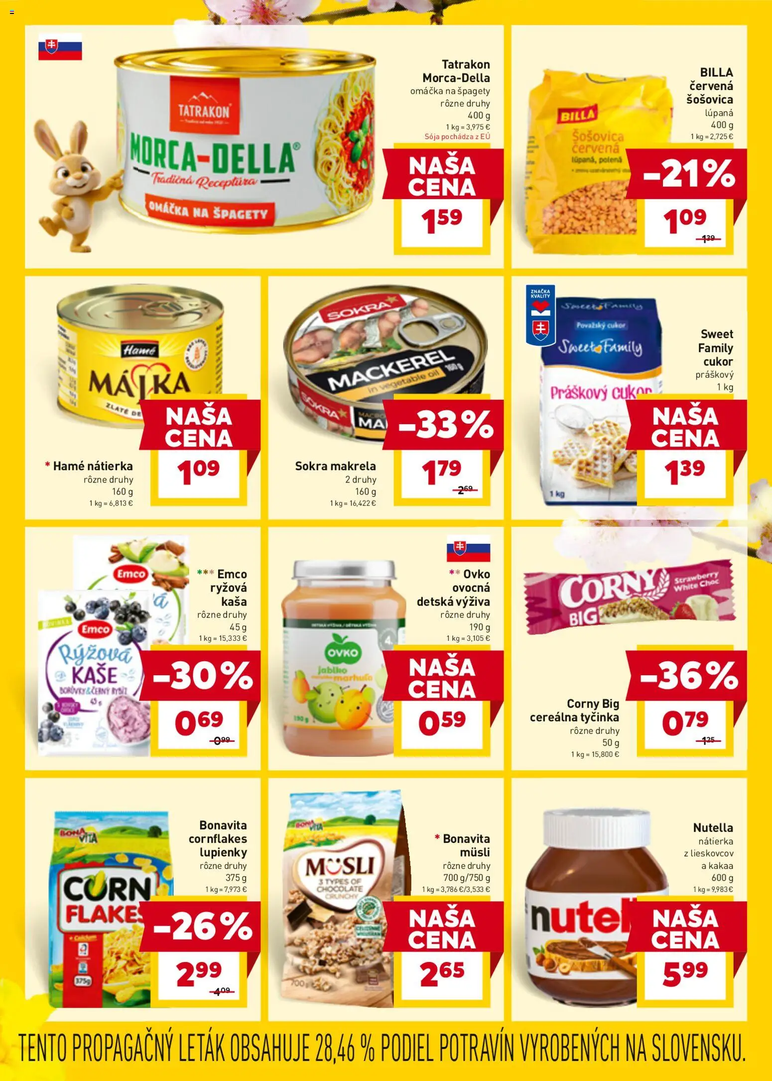 Nové Billa akcie – leták je platný od 04.03.2026 | Strana: 17 | Produkty: Cukor, Omáčka, Nutella, Špagety