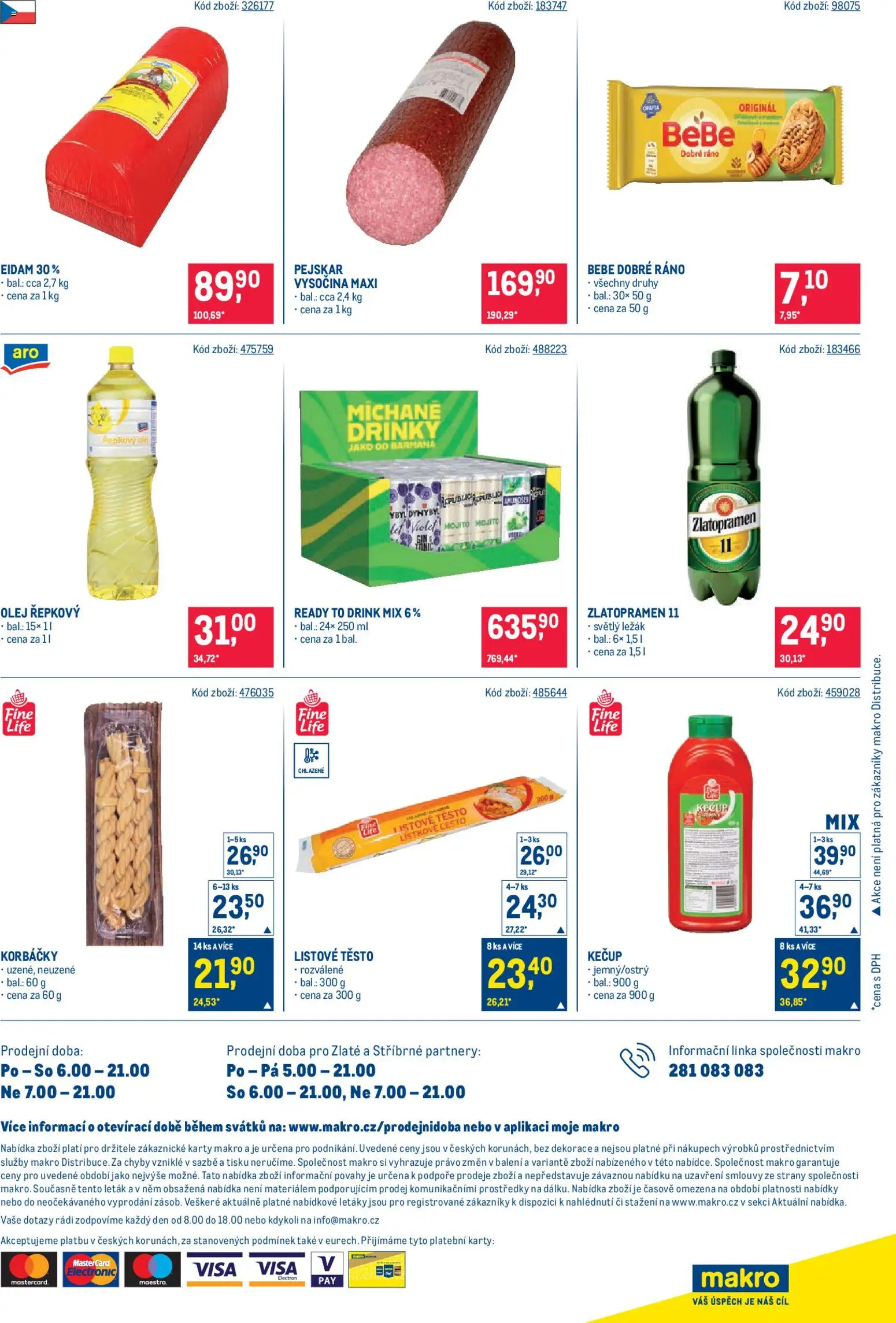 Makro leták - Maloobchod od 28.01.2026 | Strana: 16 | Produkty: Gin, Listové těsto, Eidam, Bebe