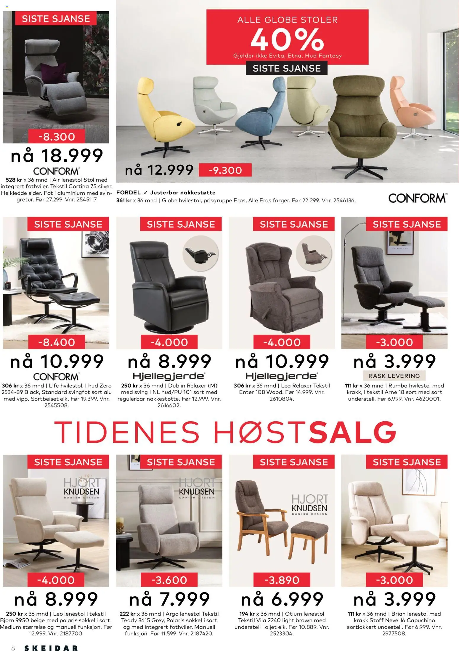 {H1} | Side: 8 | Produkter: Krakk, Hvilestol, Lenestol, Stol