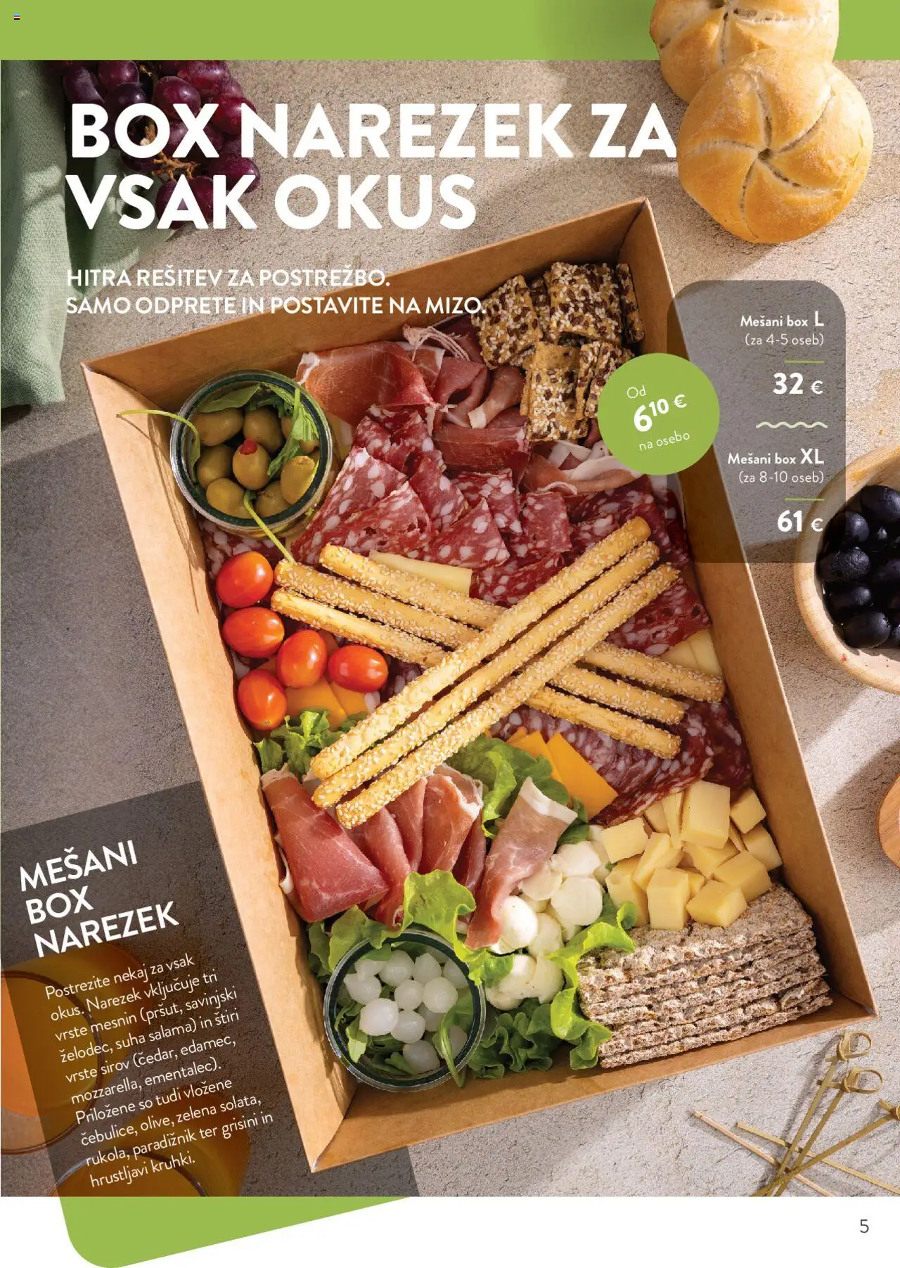 Spar katalog party box │ velja od 11.08.2025 | Stran: 5 | Izdelki: Grisini, Salama, Paradiznik, Zelena