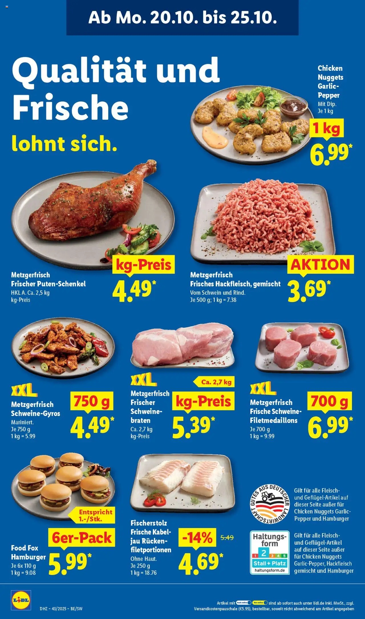 Lidl Prospekt Stuttgart-Mitte – gültig ab 20.10.2025 | Seite: 8 | Produkte: Kabel, Fleisch, Hackfleisch