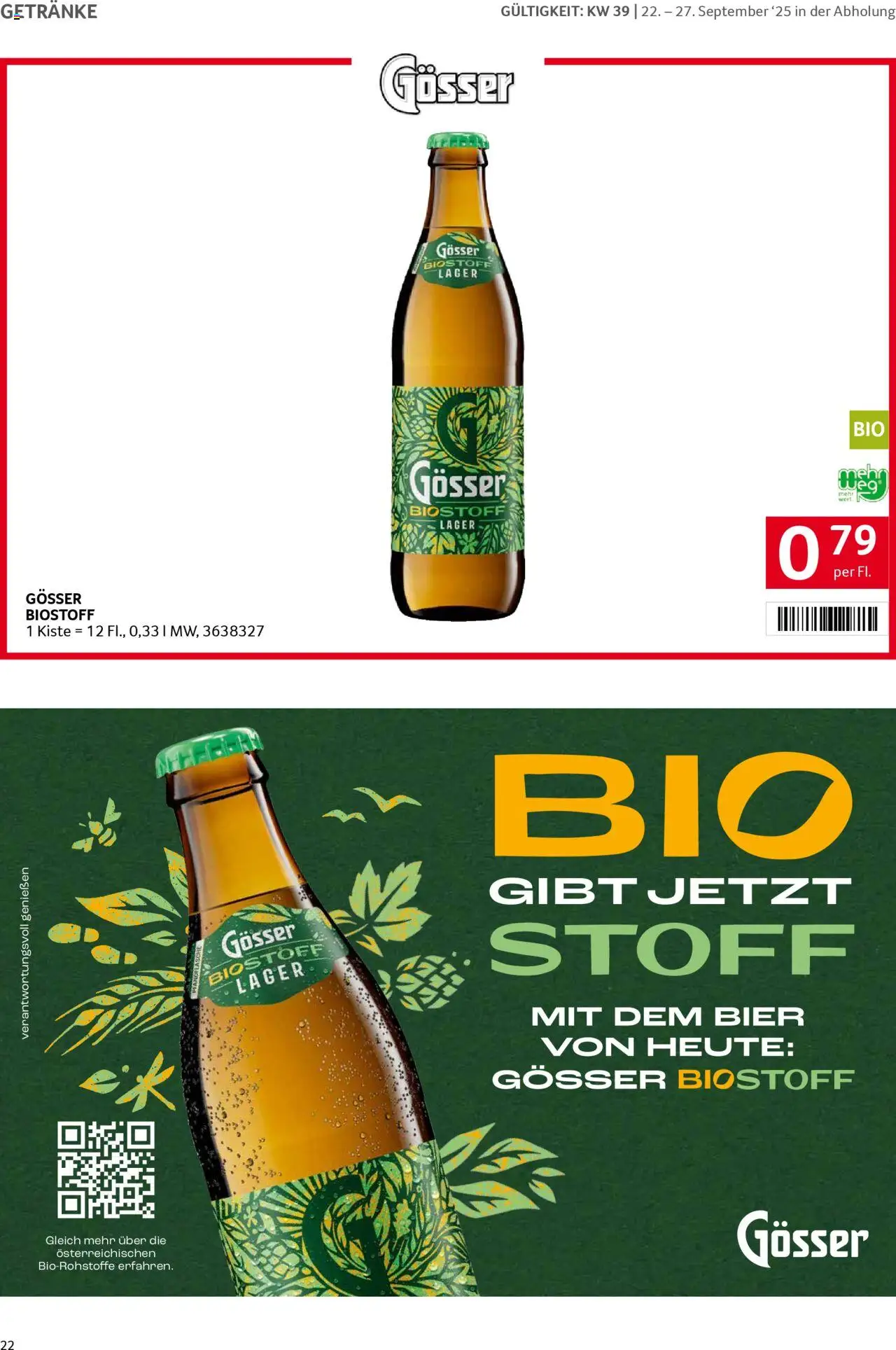 Transgourmet Flugblatt gültig ab 22.09.2025 | Seite: 20 | Produkte: Bier