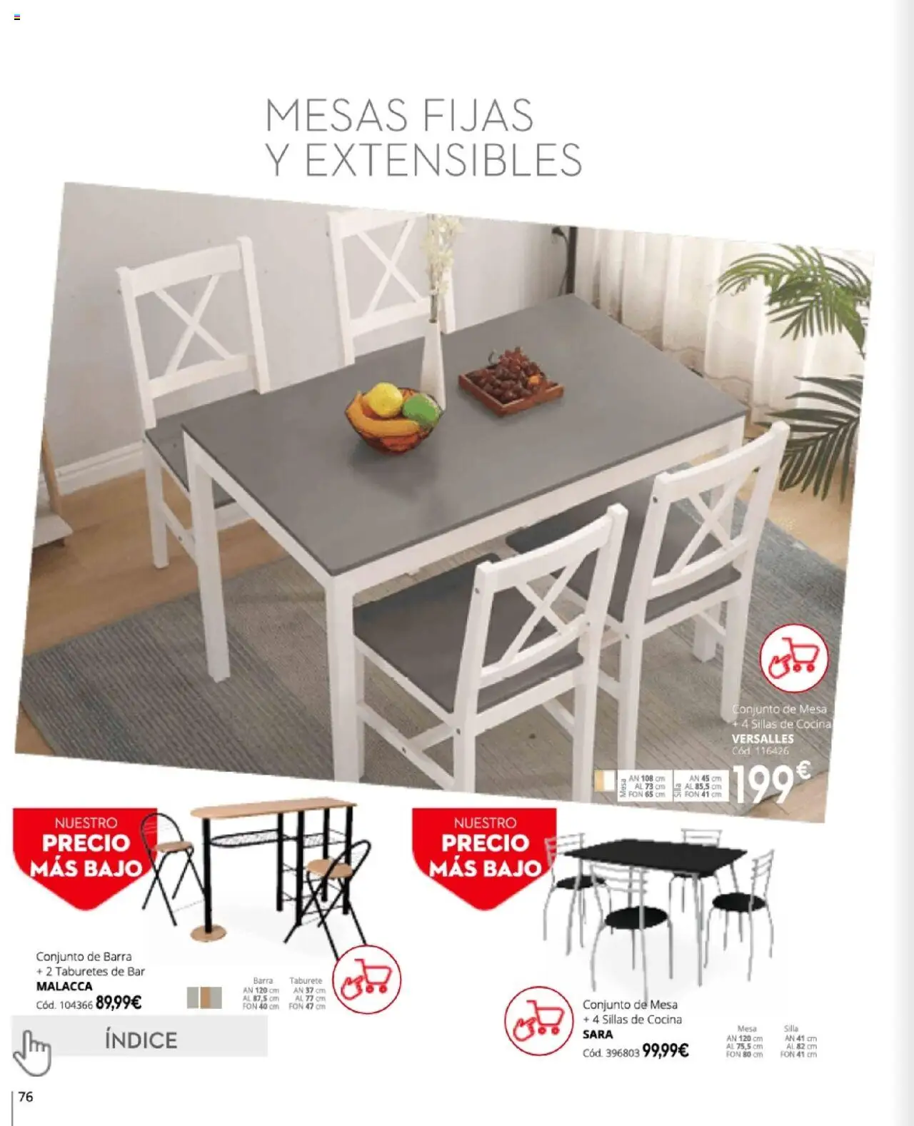 Conforama - Folleto │ válido desde el 27.03.2025 | Página: 76 | Productos: Taburete, Cocina, Mesa, Silla