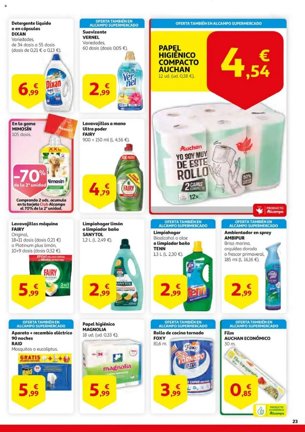 Alcampo - HG Unificado Madrid │ válido desde el 01.07.2025 | Página: 23 | Productos: Detergente, Papel higienico, Detergente líquido, Lavavajillas