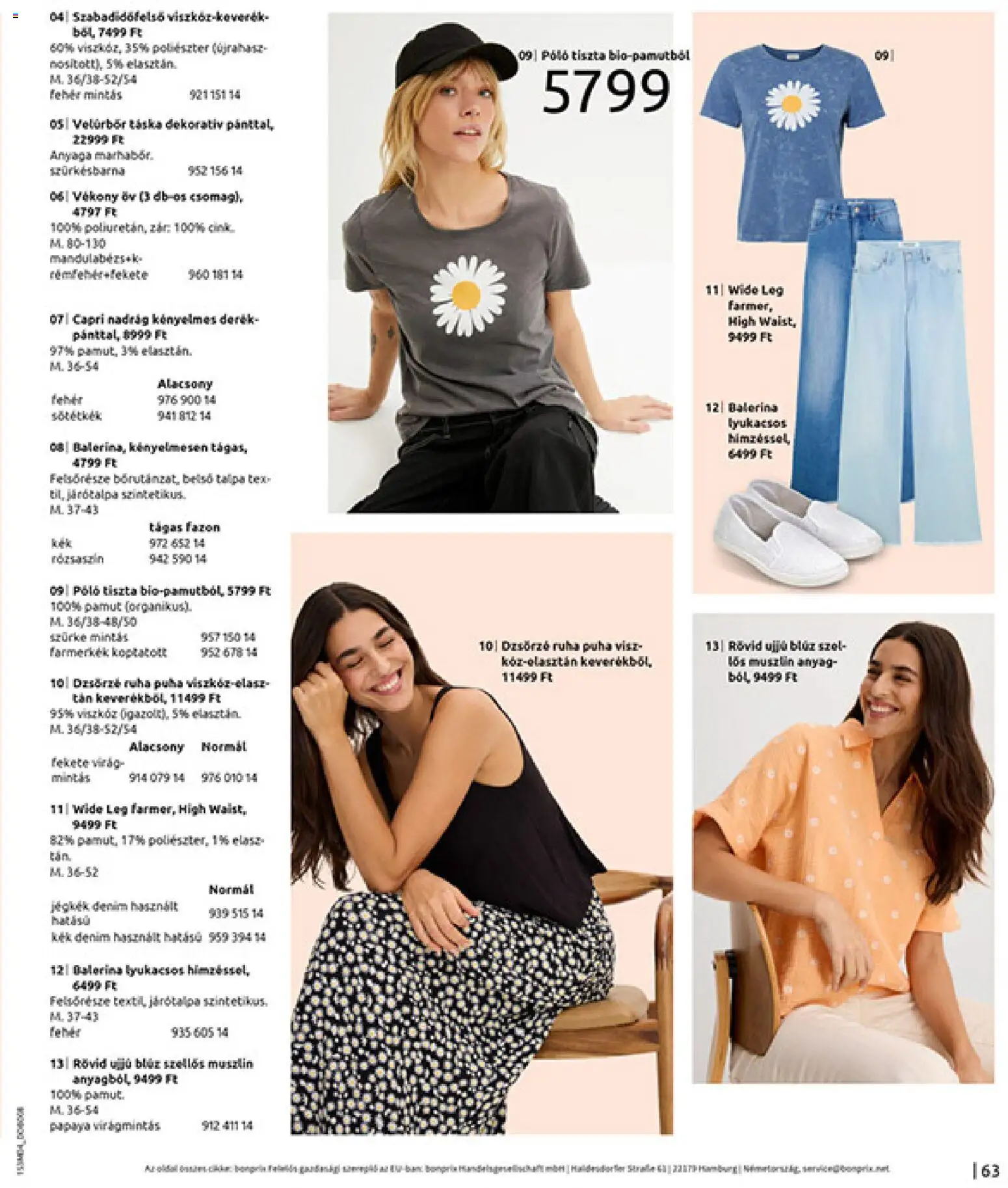 Bonprix akciós ujság - amely érvényes a következő dátumtól: 30.03.2026 | Oldal: 65 | Termékek: Virag, Ruha, Blúz, Nadrág