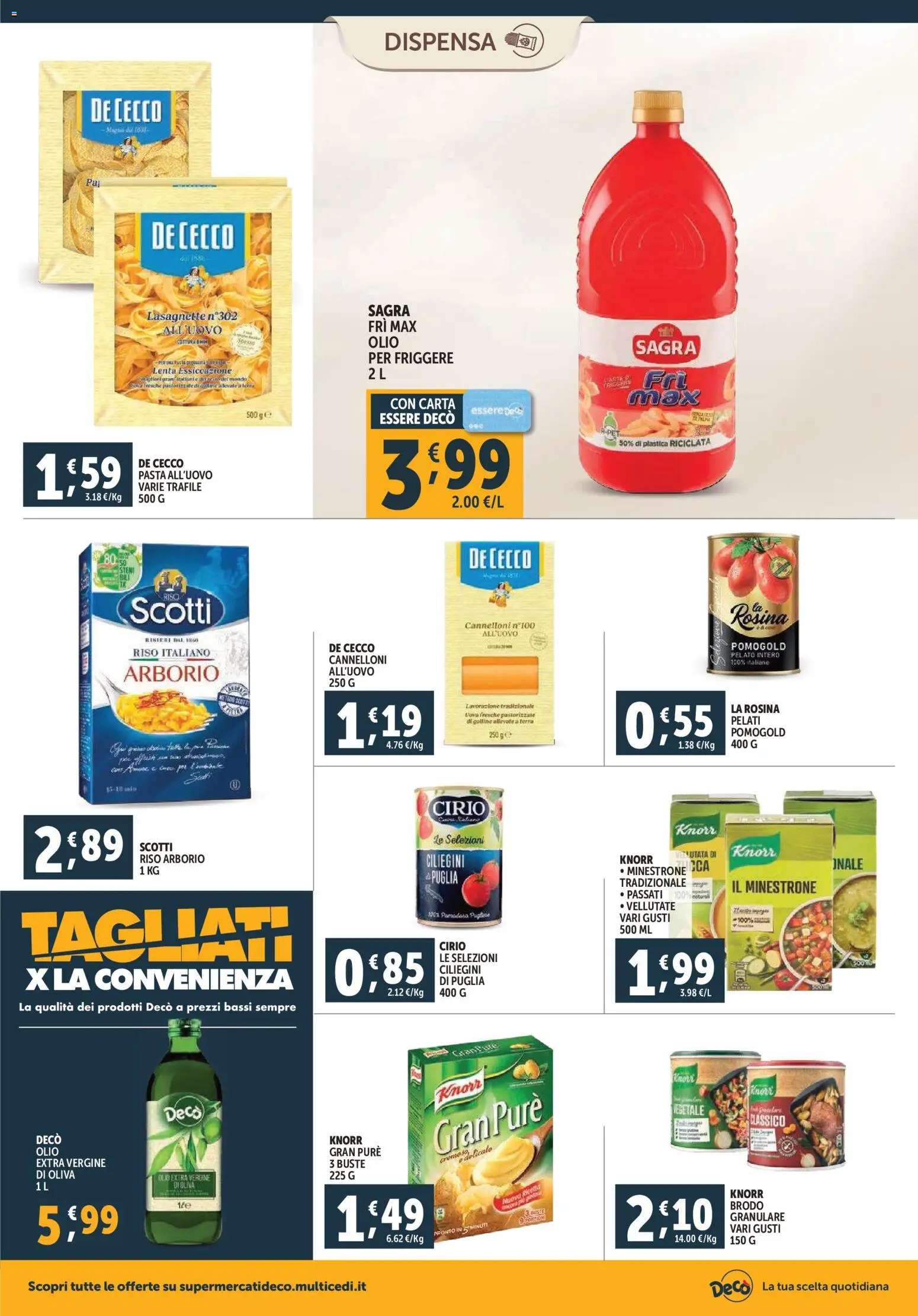 Volantino Decò del 20.11.2025 | Pagina: 12 | Prodotti: Minestrone, Uova, Olio extra vergine, Terra