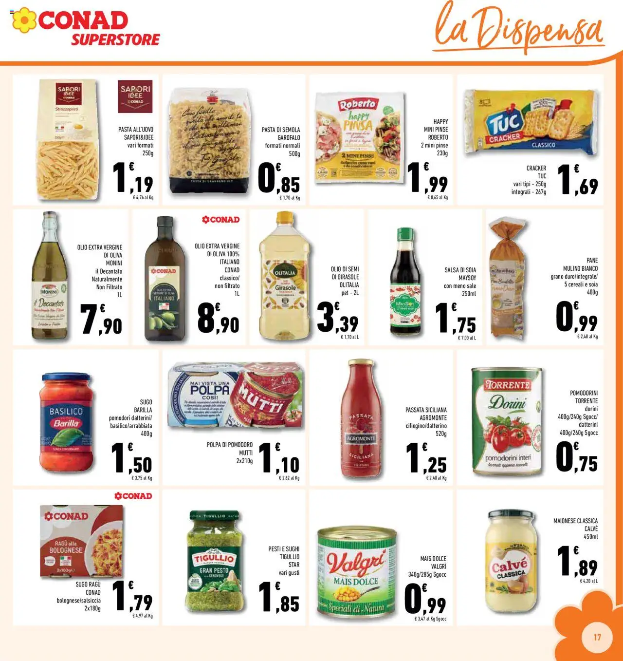 Volantino Conad del 08.10.2025 | Pagina: 17 | Prodotti: Pomodorini, Pomodoro, Olio, Mutti