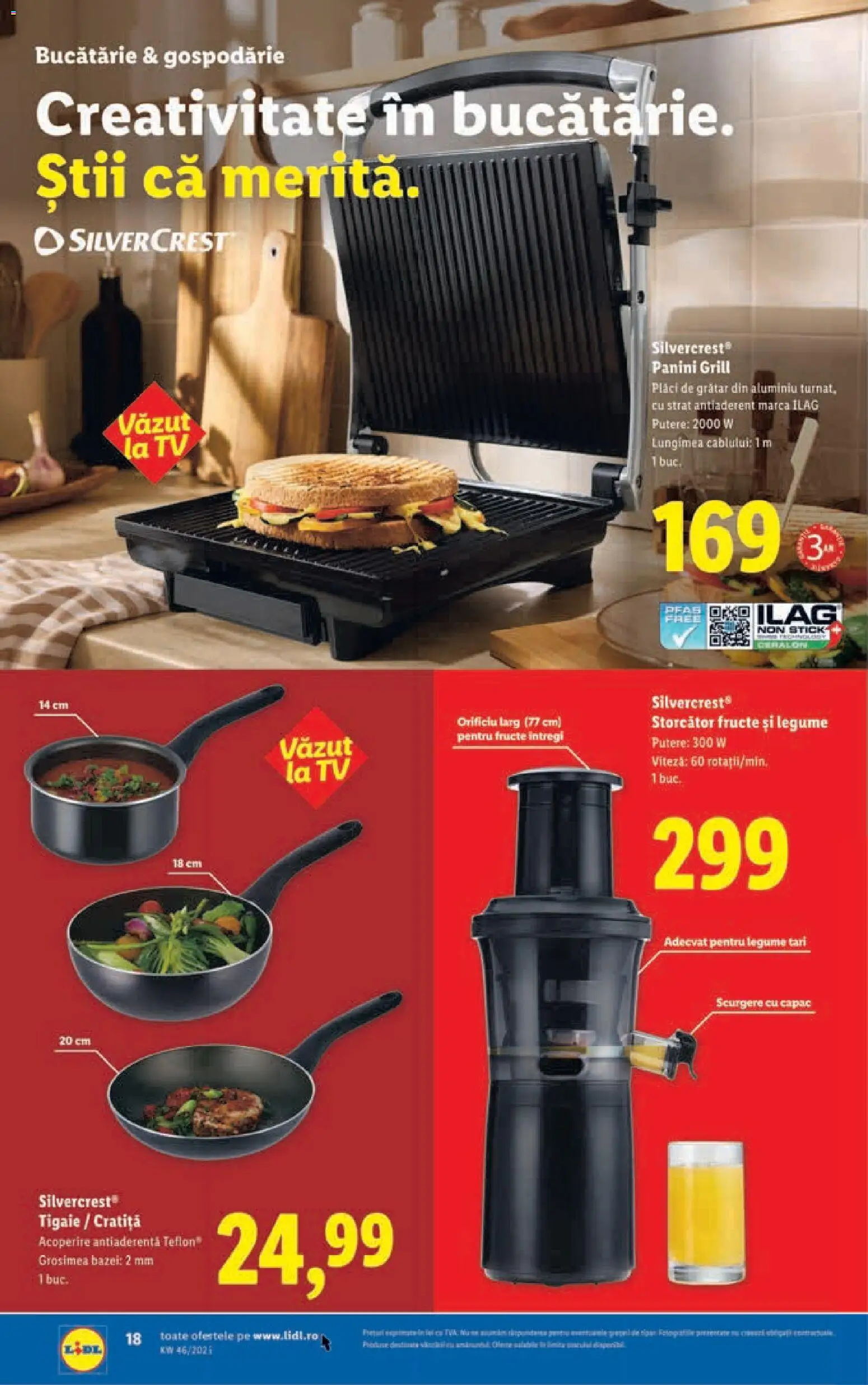 Noul catalog Lidl – valabil de la 10.11.2025 | Pagină: 18 | Produse: Cratiță, Grill, Storcător, Grătar