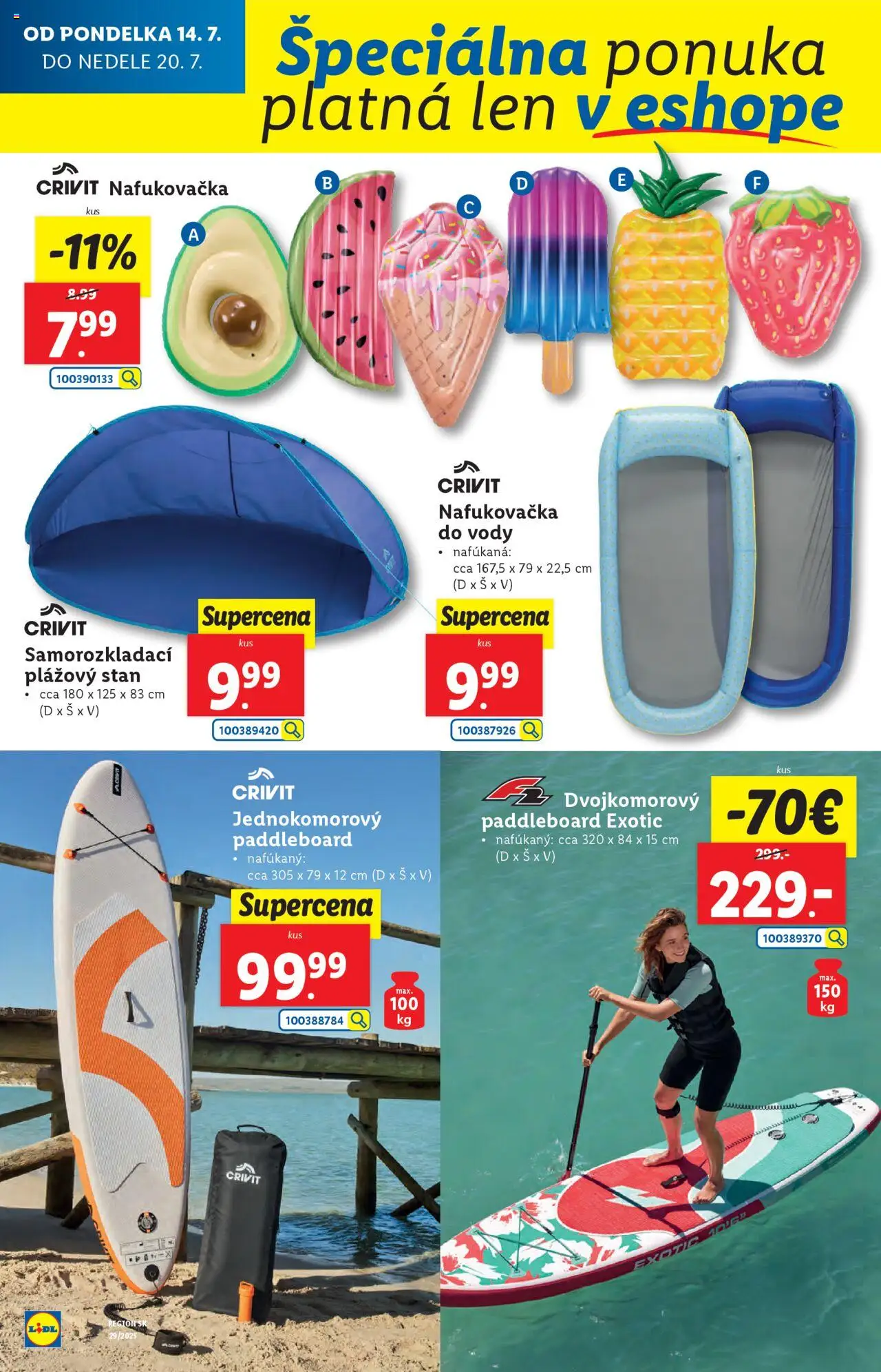 Lidl leták │ platný od 14.07.2025 | Strana: 52 | Produkty: Stan, Nafukovačka, Paddleboard