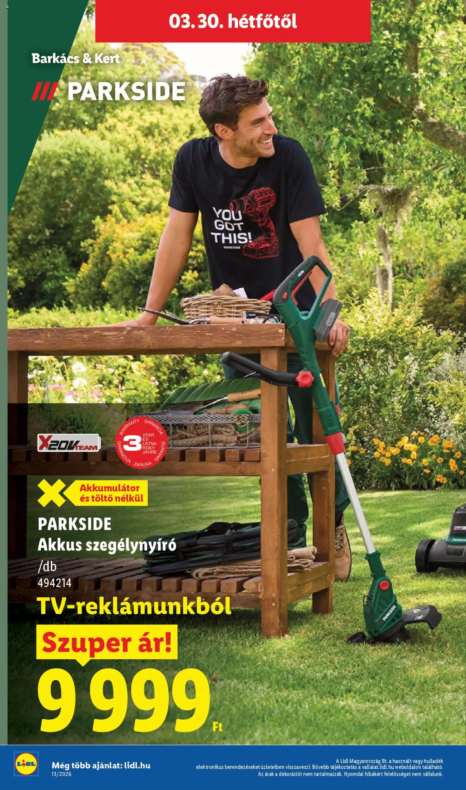 Lidl akciós ujság - amely érvényes a következő dátumtól: 26.03.2026 | Oldal: 50