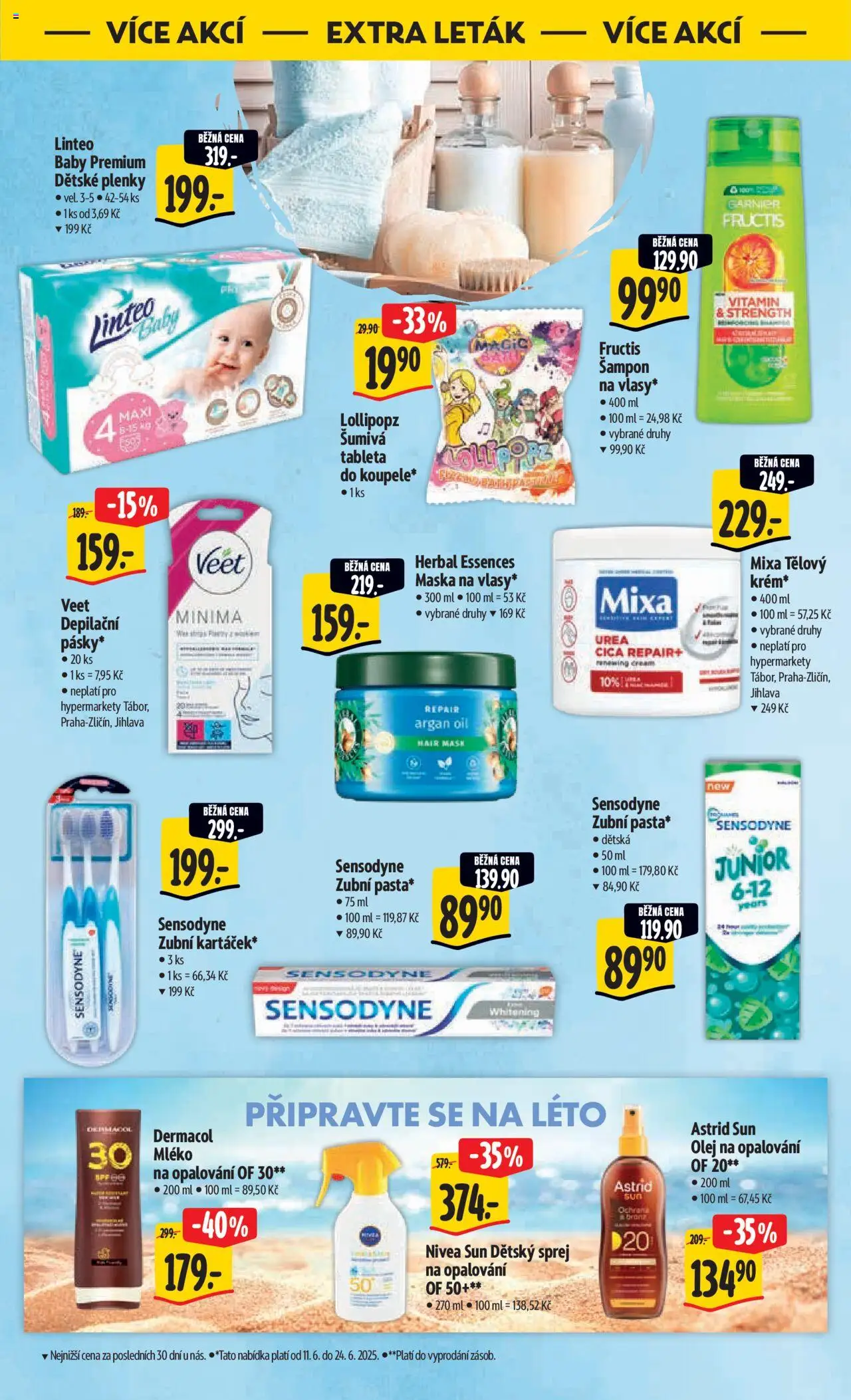 Albert leták - Hypermarket od 11.06.2025 | Strana: 48 | Produkty: Olej na opalování, Mléko, Plenky, Šampon
