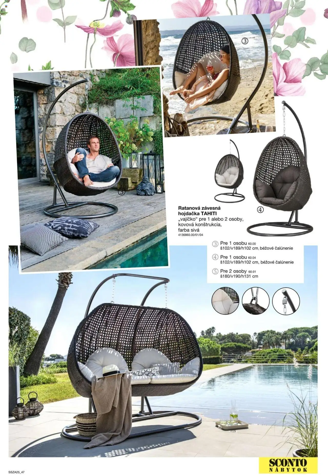 Nové Sconto nábytok akcie – leták je platný od 21.02.2025 | Strana: 47 | Produkty: Nábytok, Hojdačka, Závesna hojdačka