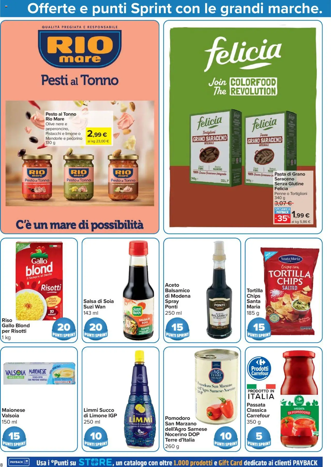 Volantino Carrefour del 07.08.2025 | Pagina: 8 | Prodotti: Maionese, Mandorle, Tonno, Pecorino