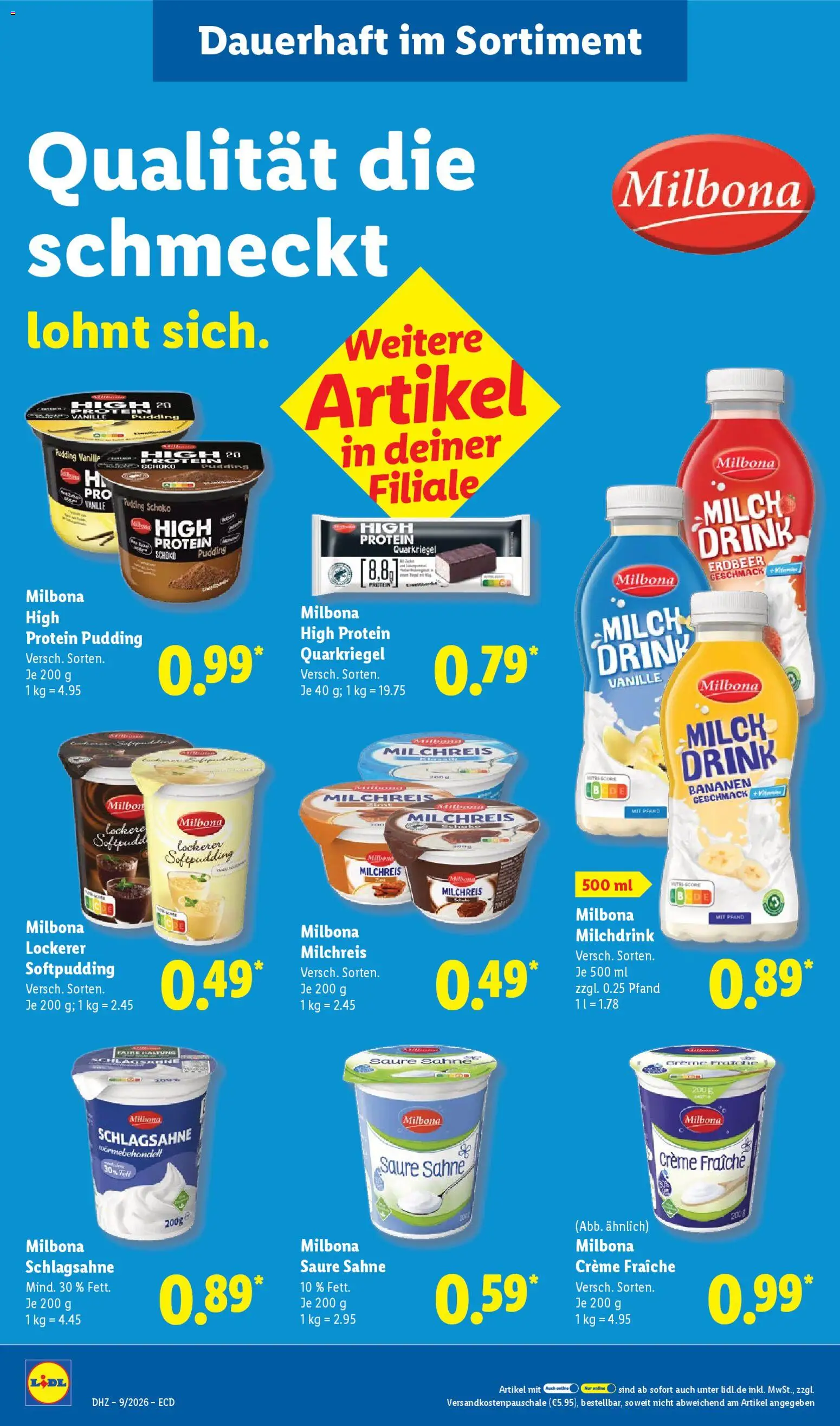 Lidl Německo leták od 23.02.2026 | Strana: 16 | Produkty: Milbona, Protein pudding, Protein drink, Protein