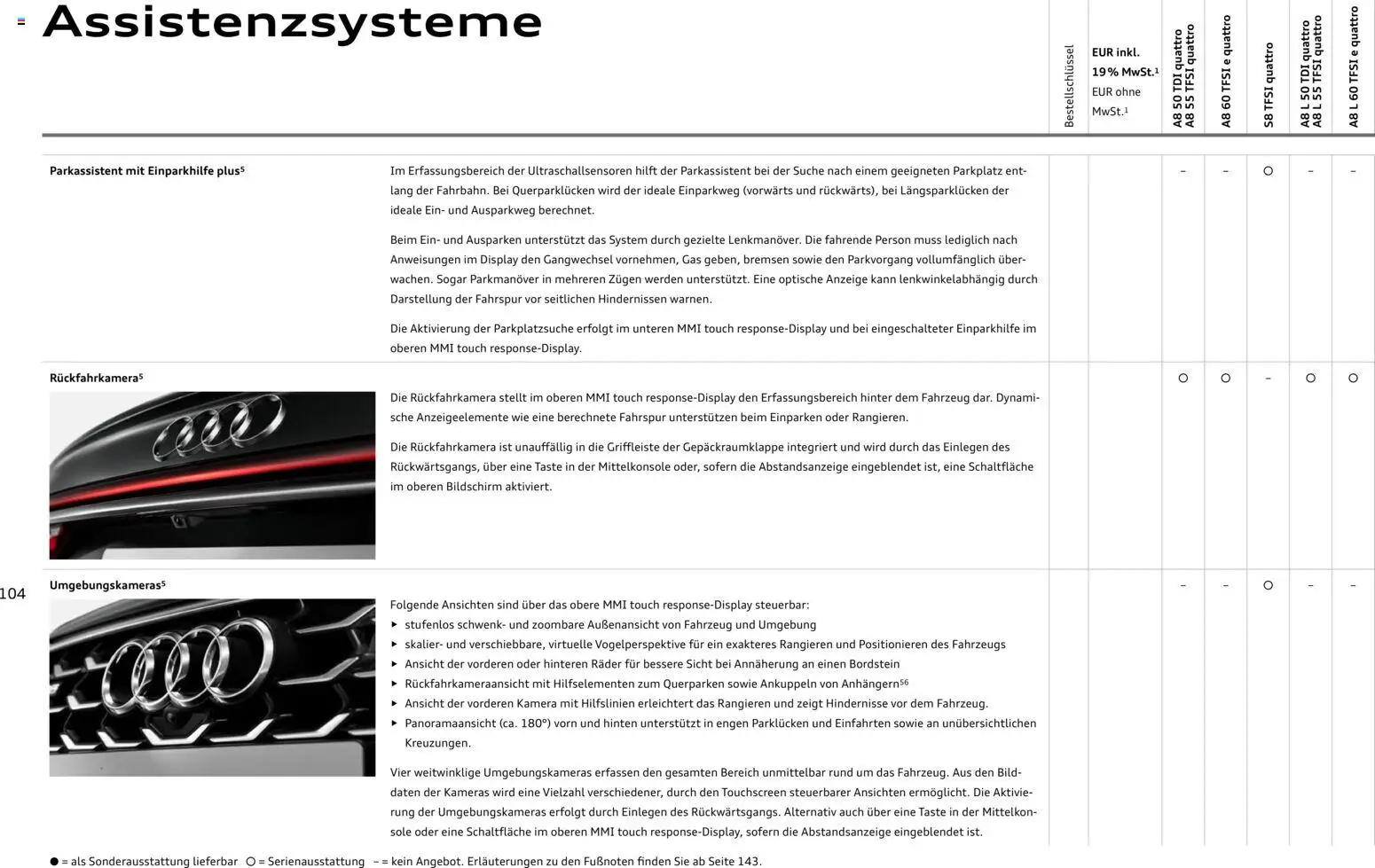 Audi A8 – gültig ab 28.10.2025 | Seite: 104 | Produkte: Radio