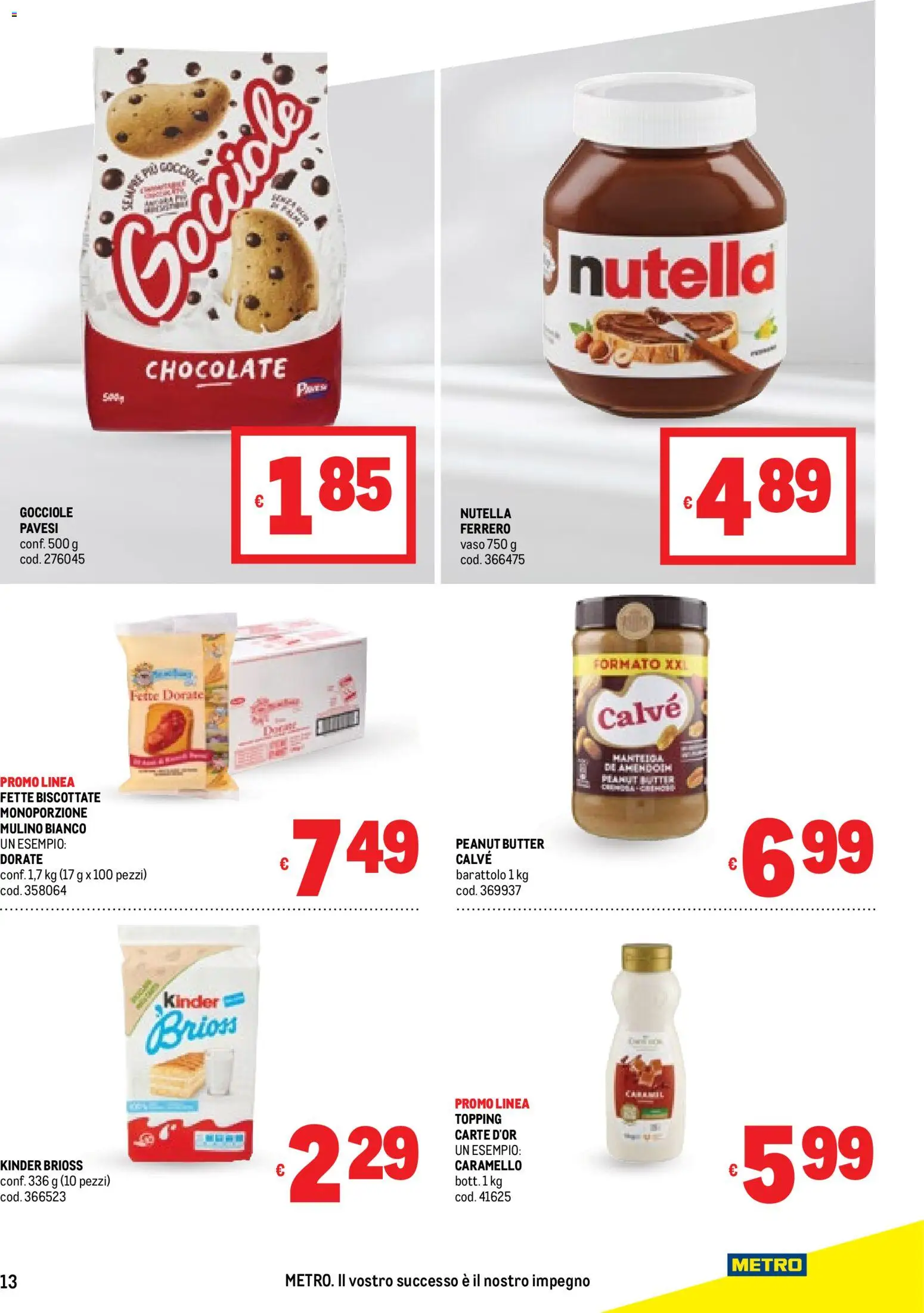 Volantino Metro del 08.01.2026 | Pagina: 14 | Prodotti: Nutella, Fette biscottate, Vaso, Topping