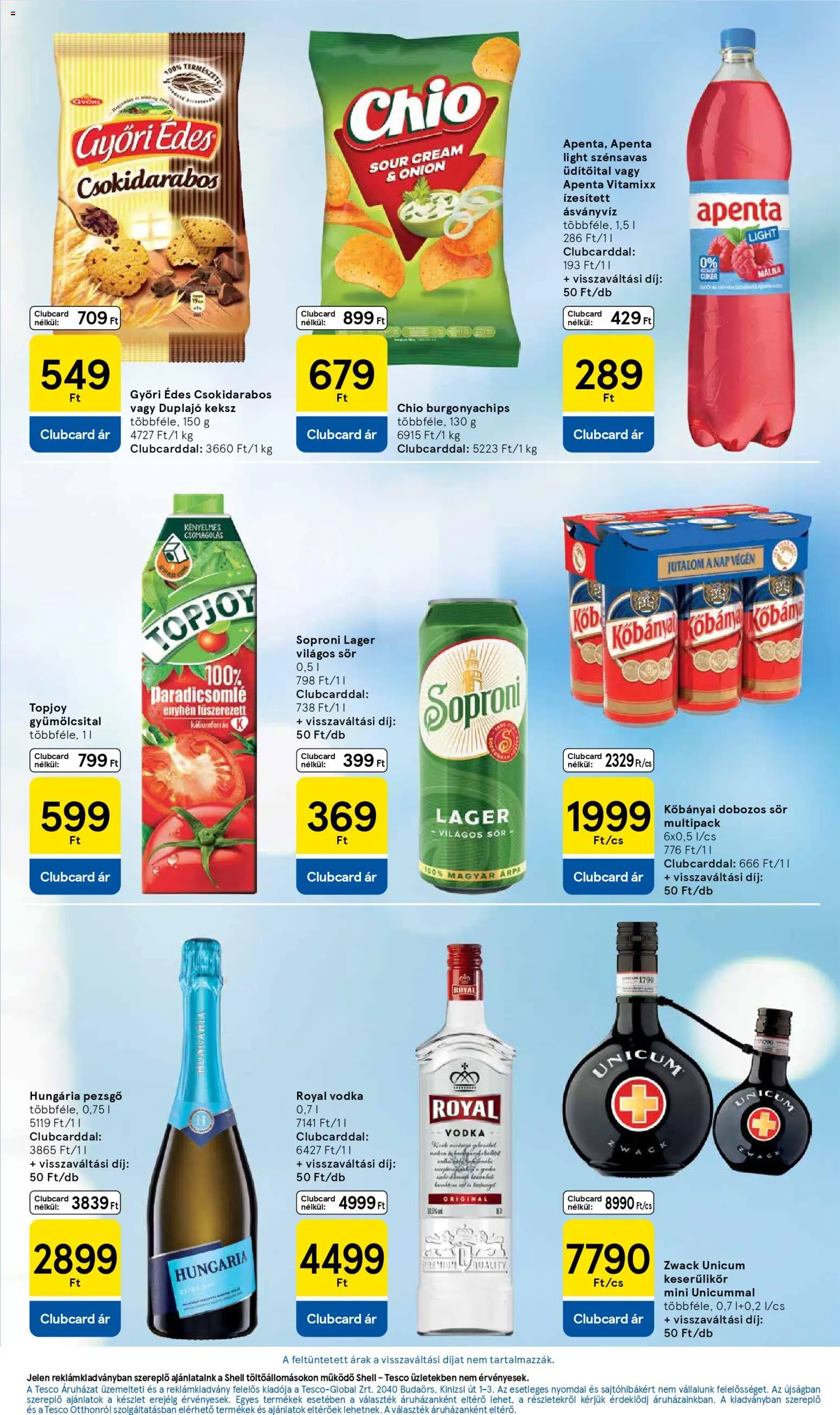 Tesco akciós ujság - amely érvényes a következő dátumtól: 12.03.2026 | Oldal: 5 | Termékek: Paradicsomlé, Dobozos sör, Ásványvíz, Sör