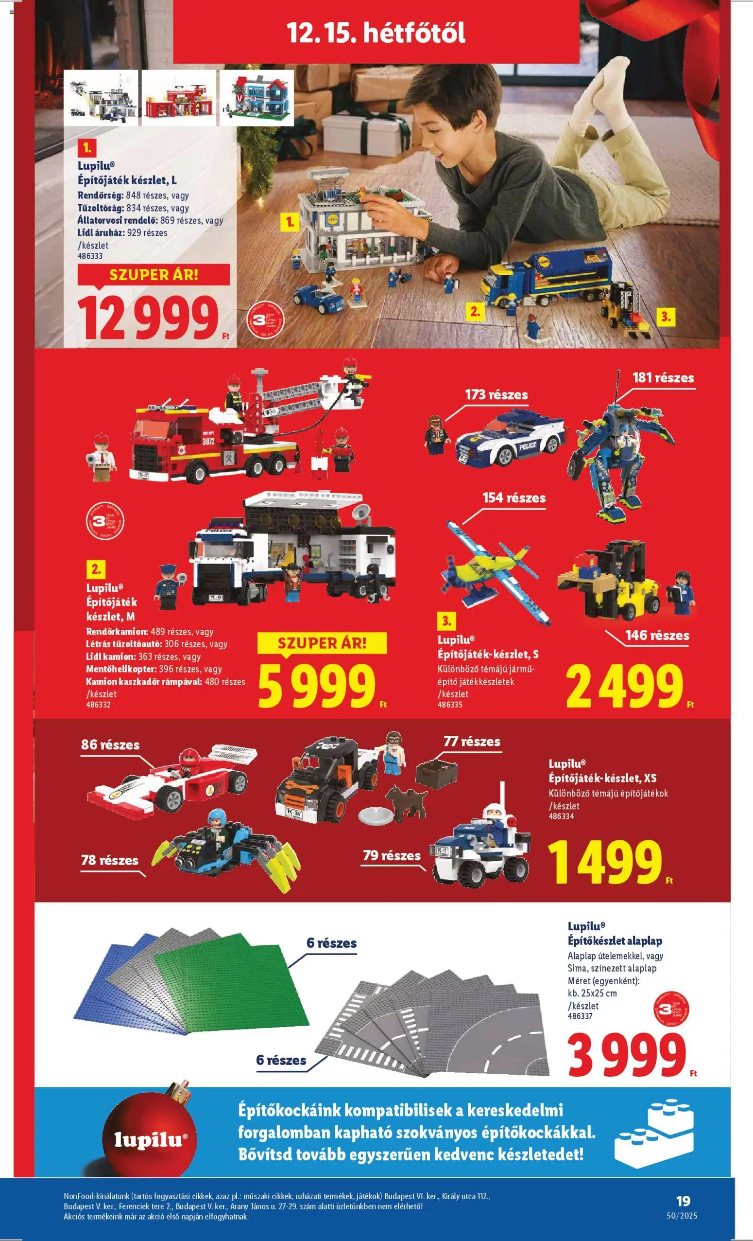 Lidl akciós ujság - amely érvényes a következő dátumtól: 11.12.2025 | Oldal: 19 | Termékek: Játékok