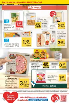 Vista previa Eroski Quieres ahorrar conmigo válido desde el 16.04.2026 | Página: 4 | Productos: Pizza, Té, Lasaña, Caja