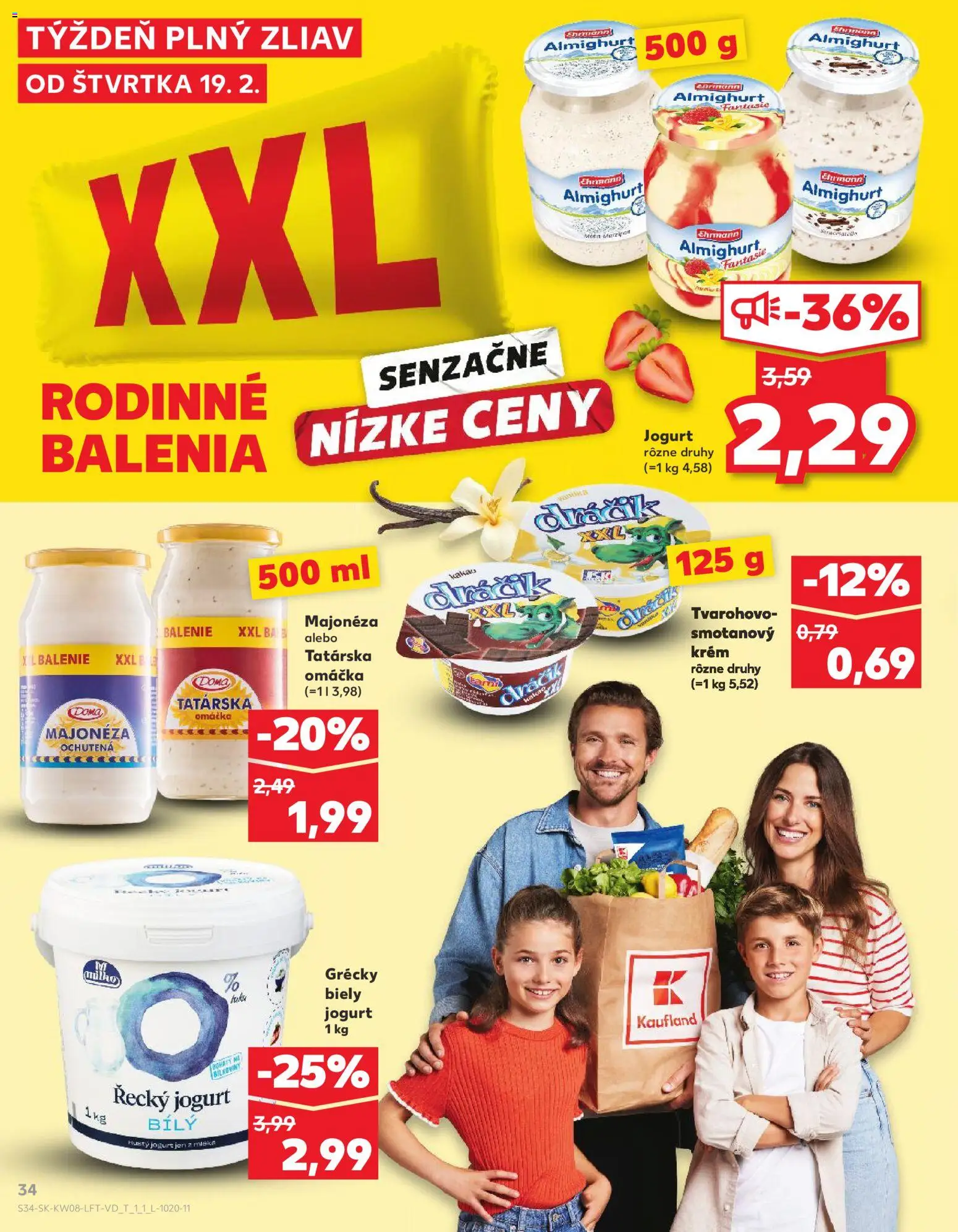 Nové Kaufland akcie – leták je platný od 19.02.2026 | Strana: 34 | Produkty: Jogurt, Biely jogurt, Krém, Kakao